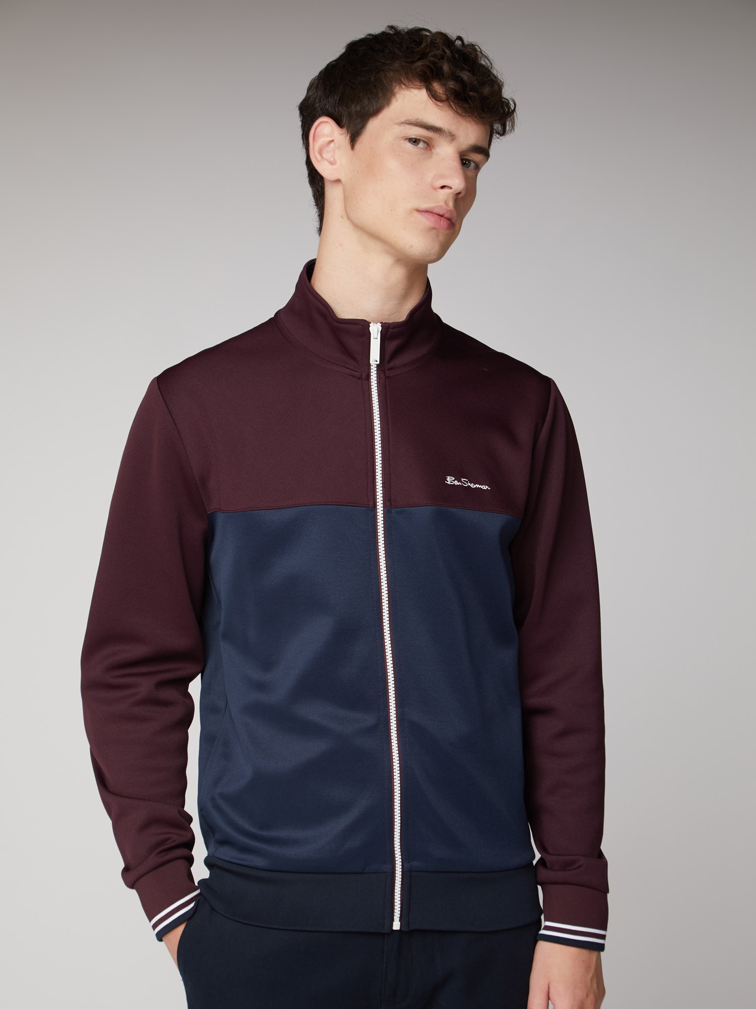 Zip Colour Block Track Top