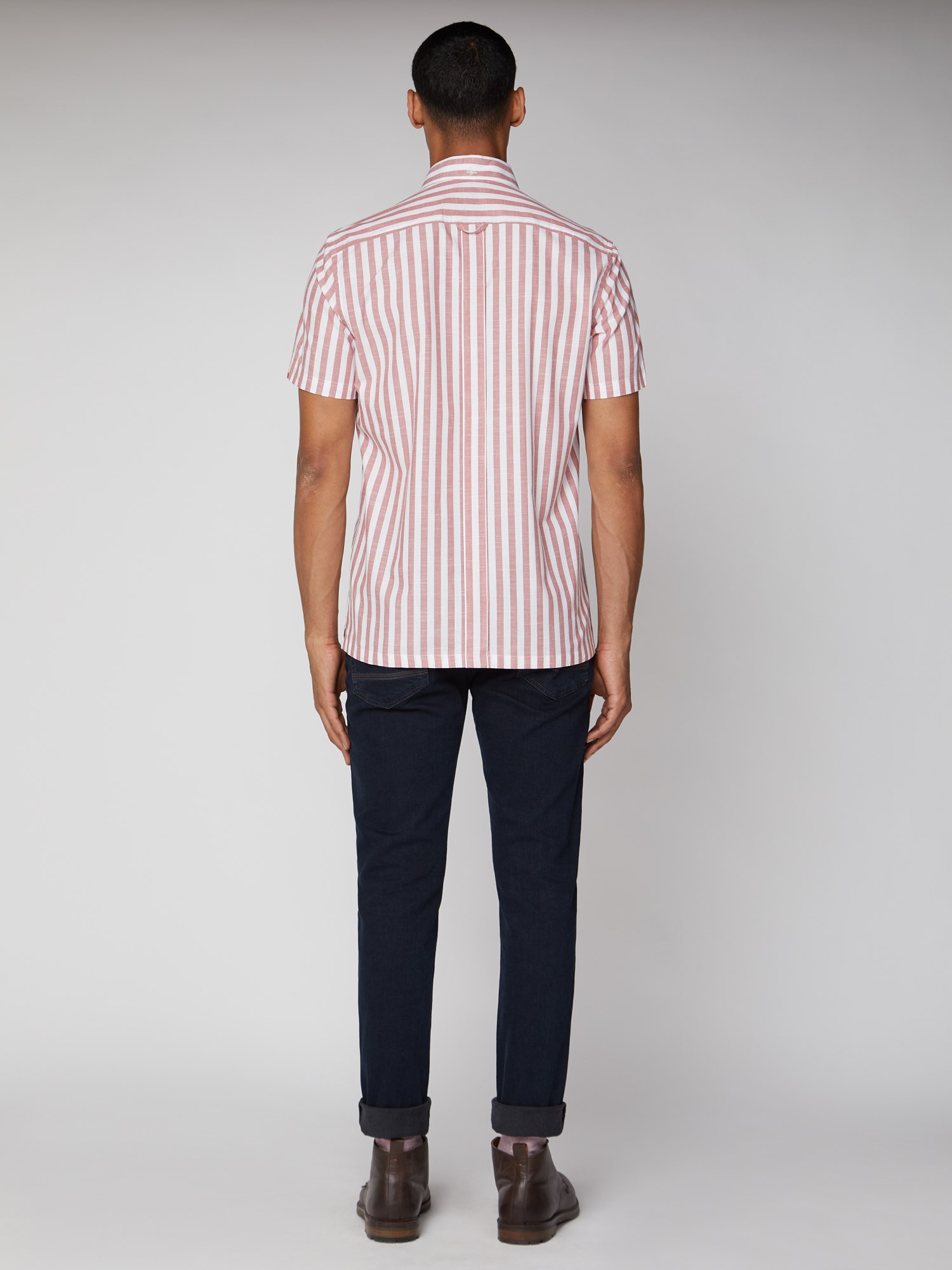 Short Sleeve Slub Stripe Shirt