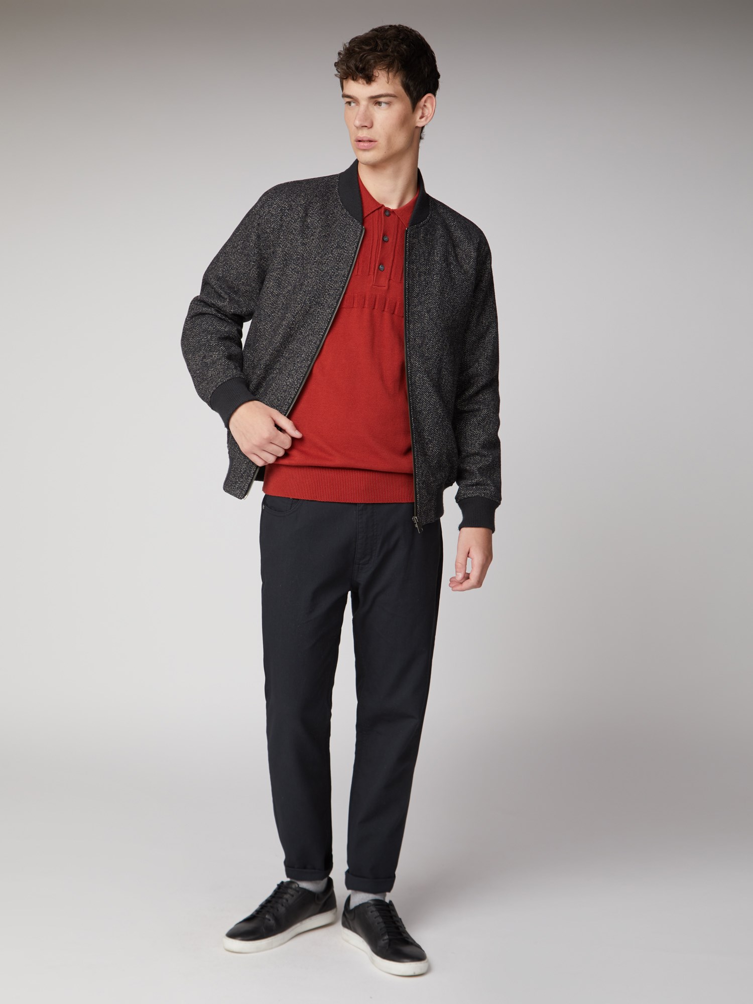 Mens herringbone bomber jacket best sale