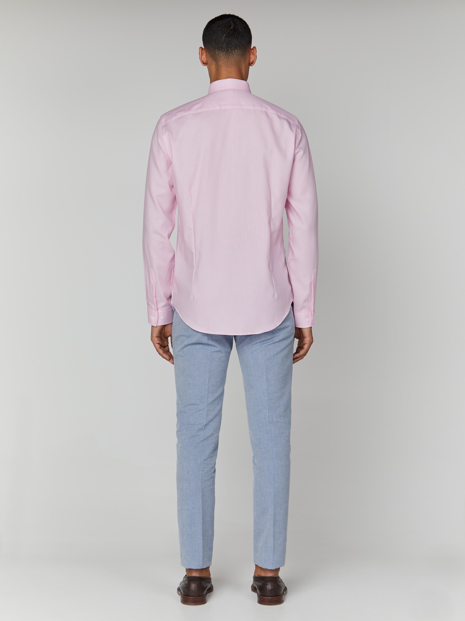 Mens Pink & White Gingham Checked Shirt | Ben Sherman | Est 1963