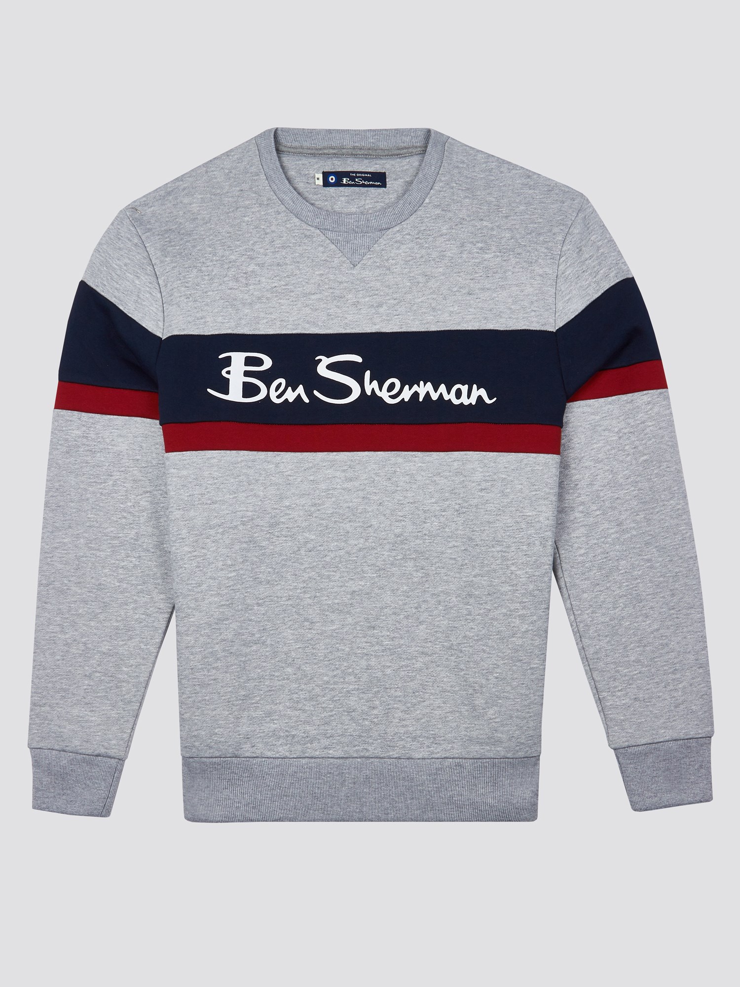 Grey Navy Sports Crew Neck Sweatshirt Ben Sherman Est 1963