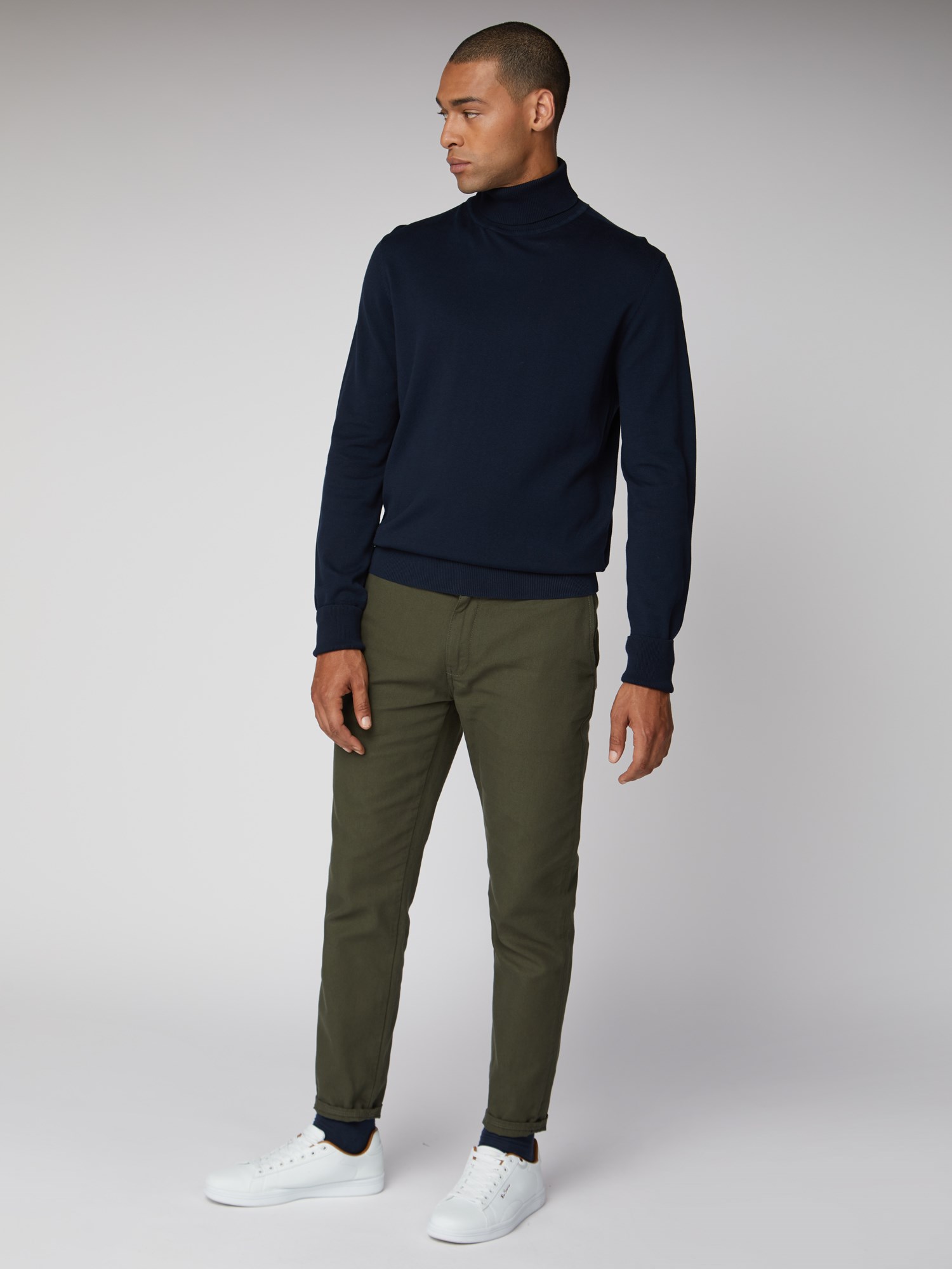 Navy roll neck mens hotsell