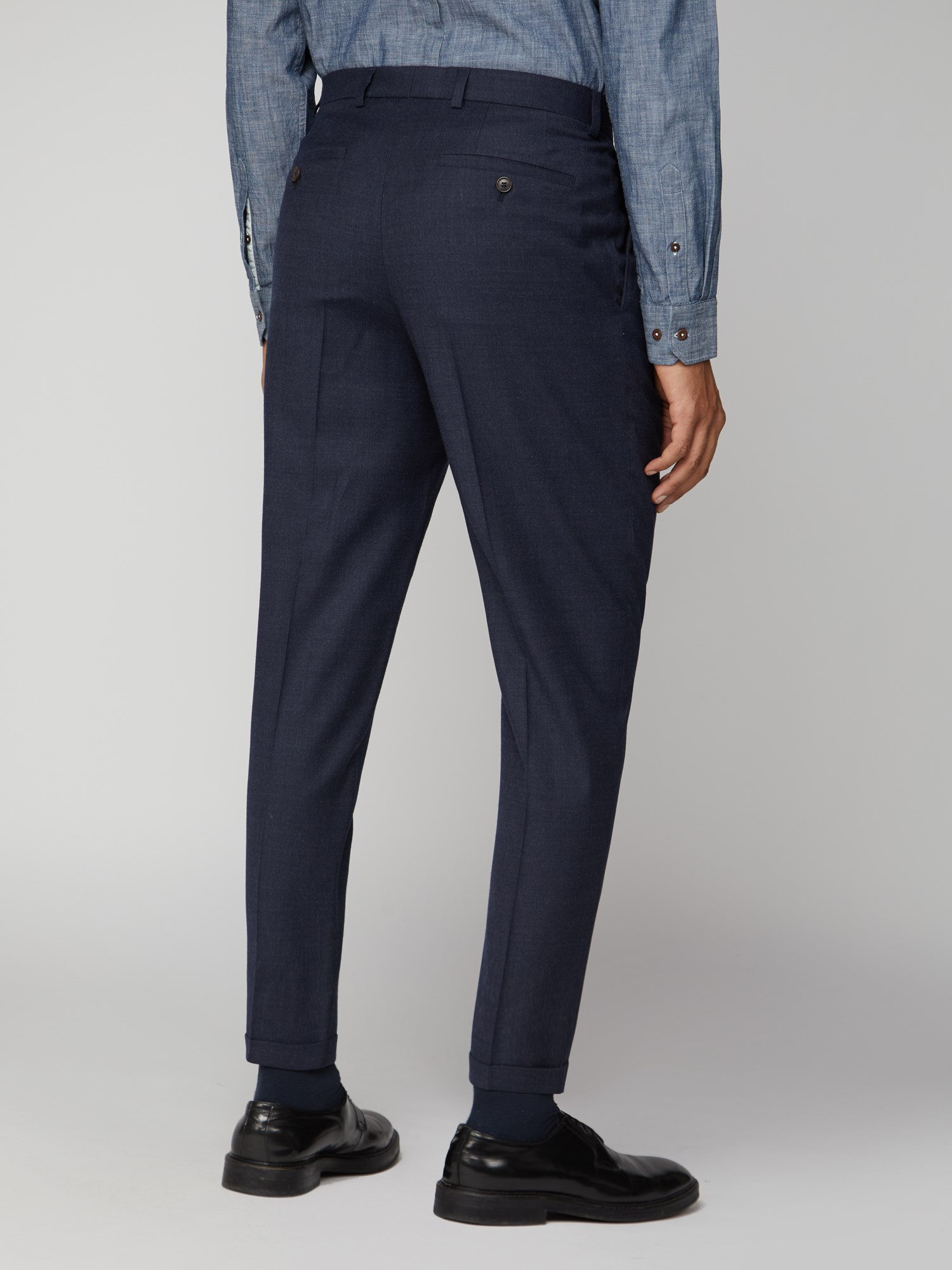 Navy Flannel Trousers