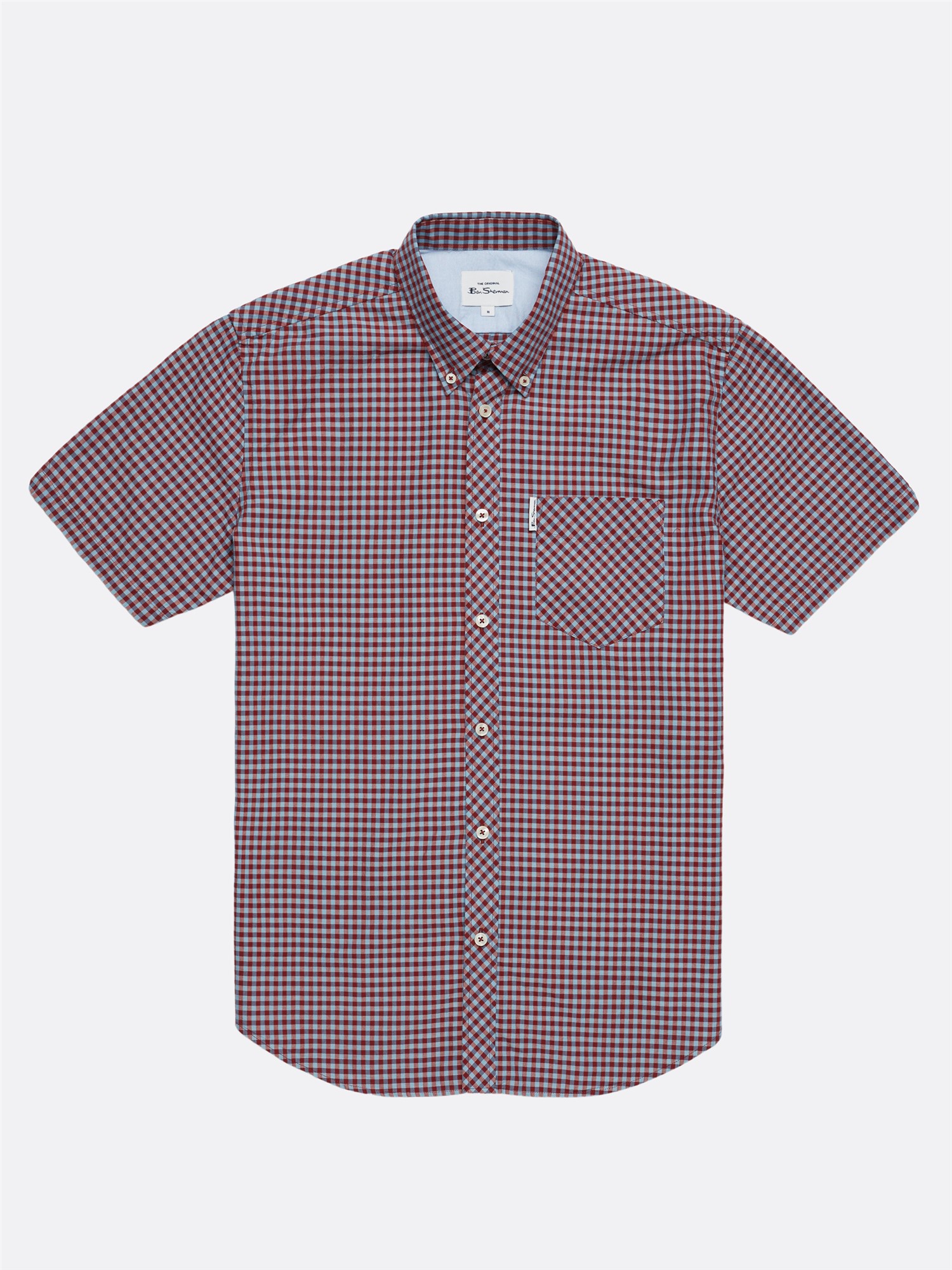 Signature Short Sleeve Gingham Shirt - Claret