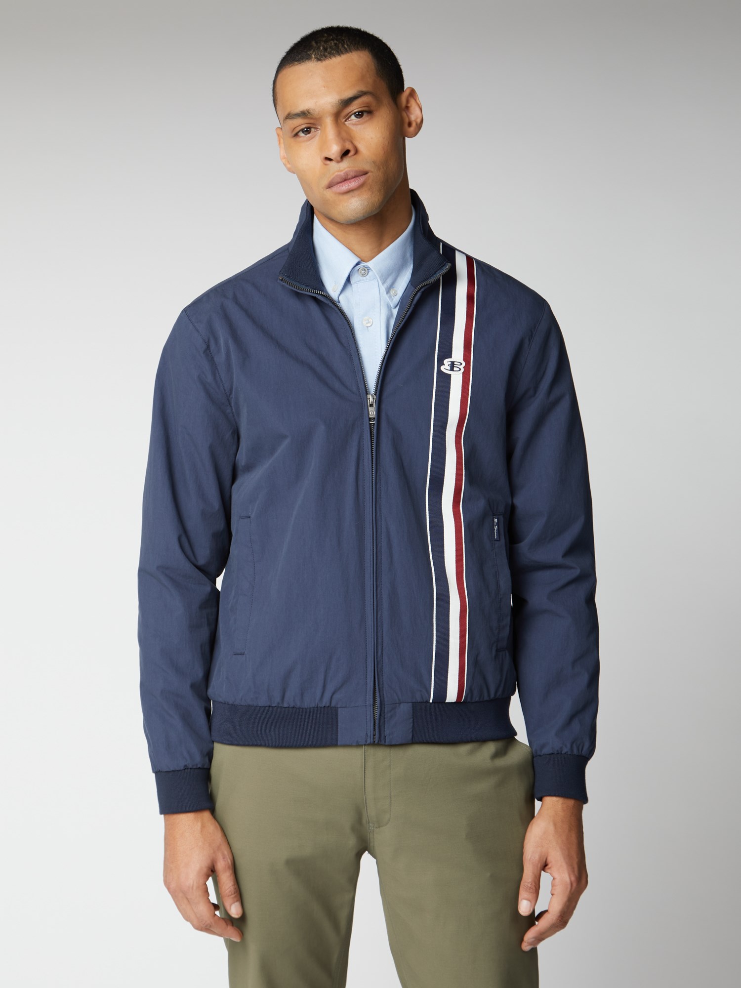 Blue Mod Stripe Sport Harrington Jacket Ben Sherman Est 1963