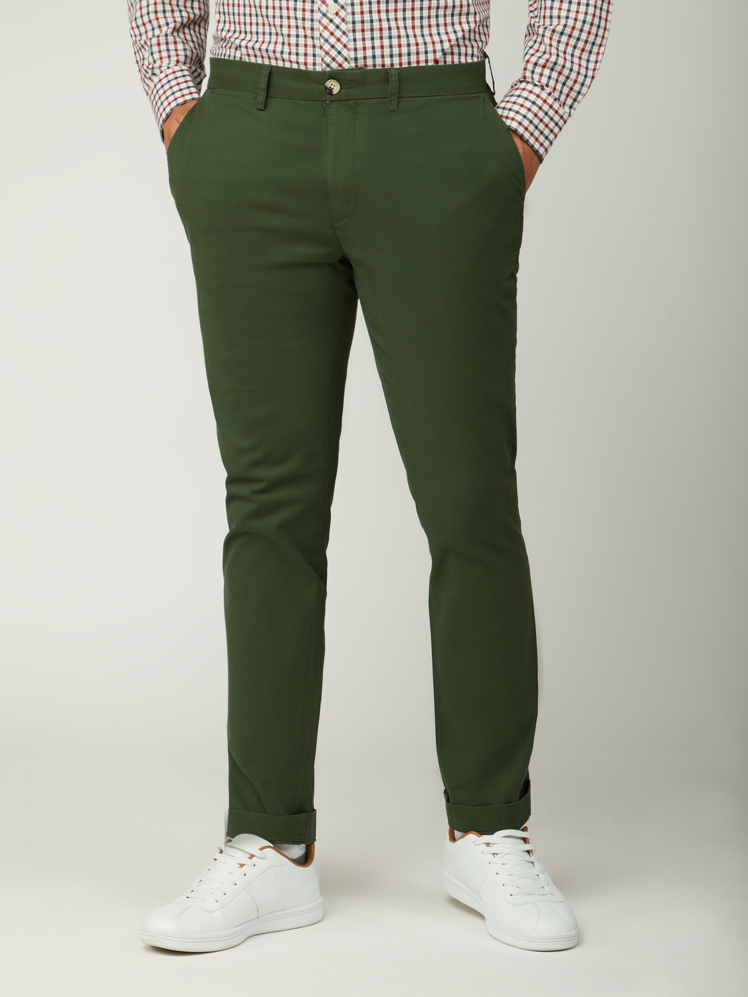 Signature Slim Stretch Chinos - Deep Jungle