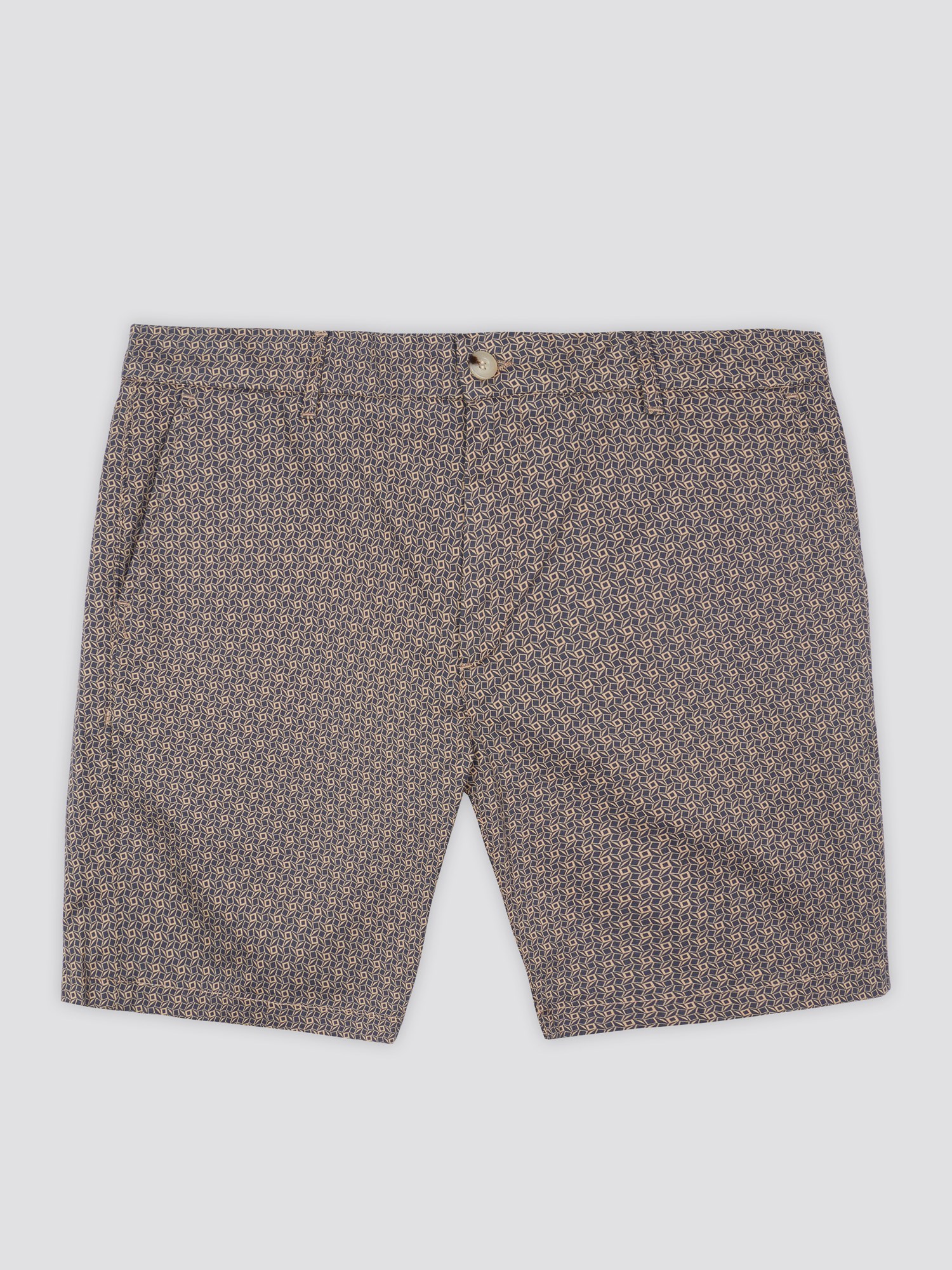 Printed Chino Shorts - Dark Navy