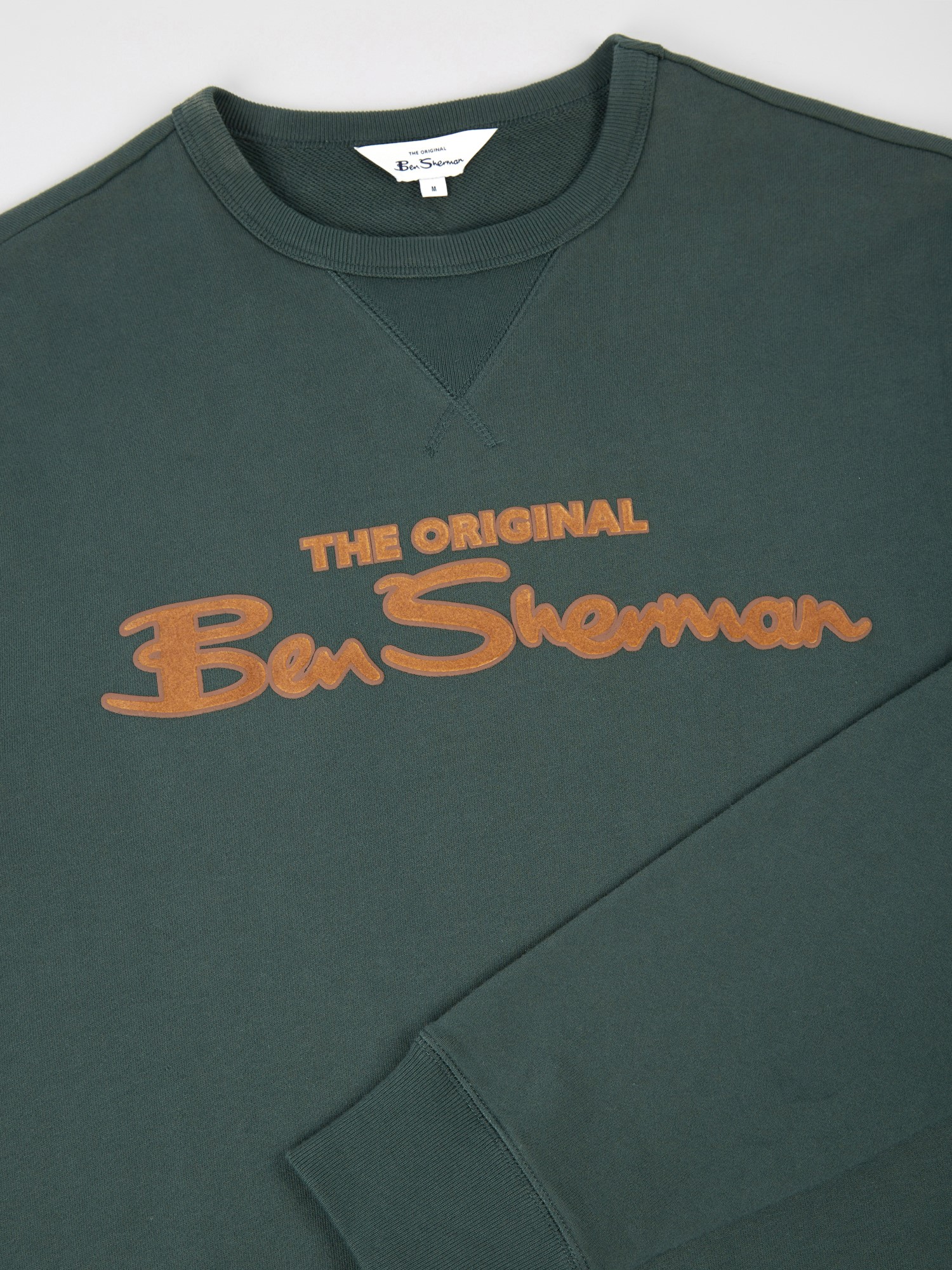BRIEFING 新品　WS WARM LOGO LINE CREWNECK M Signature Logo Sweatshirt - Dark Green - Ben Sherman UK