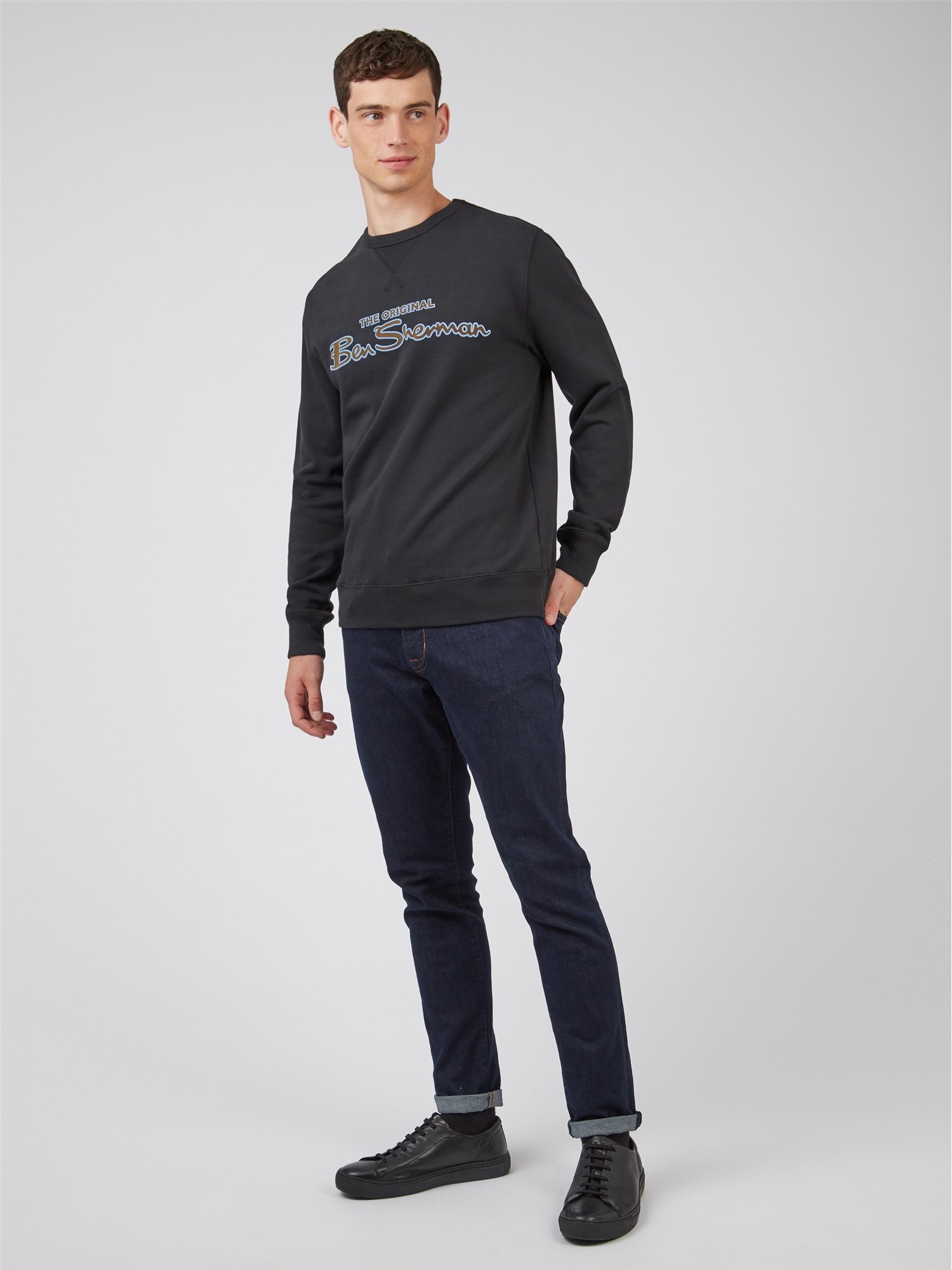 Signature Logo Sweatshirt - Black - Ben Sherman UK
