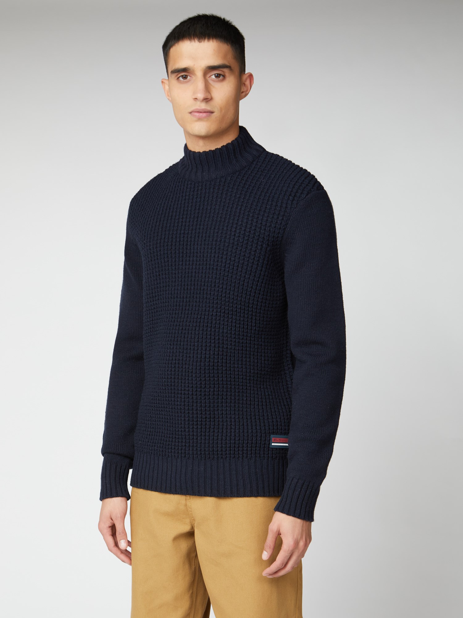 Navy Heavy Structure Funnel Neck Jumper | Ben Sherman | Est 1963