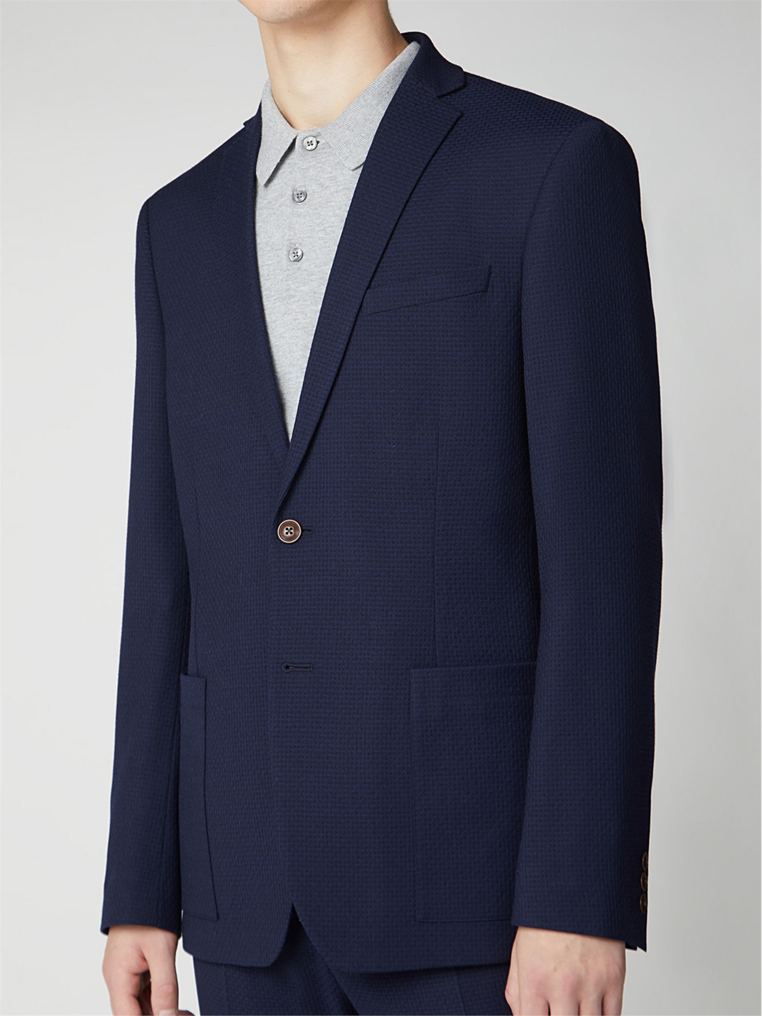 Deep Blue Structure Slim Fit Suit 