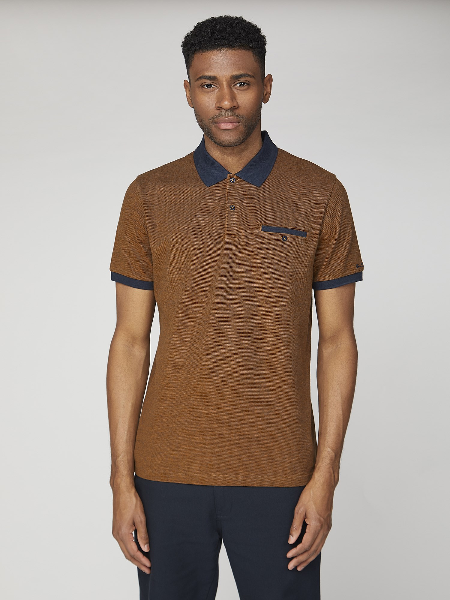 Two Tone Pique Polo Shirt