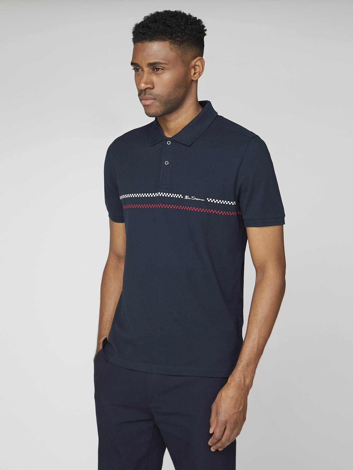 Chest Stripe Pique Polo