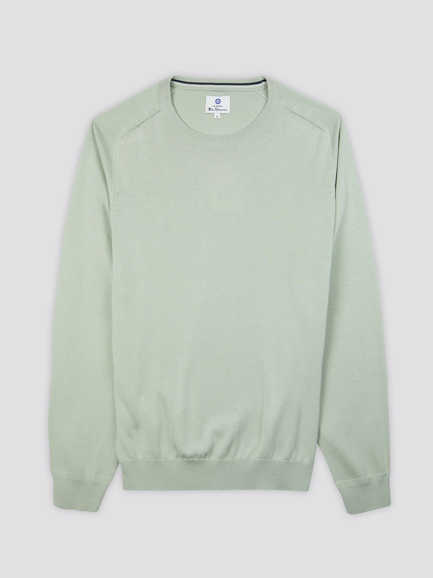 Signature Cotton Crew Neck Jumper - Light Green - Ben Sherman UK