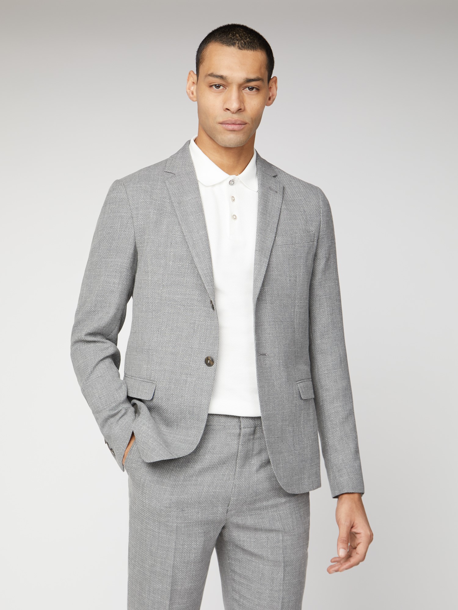 Cool Grey Broken Structure Camden Fit Suit