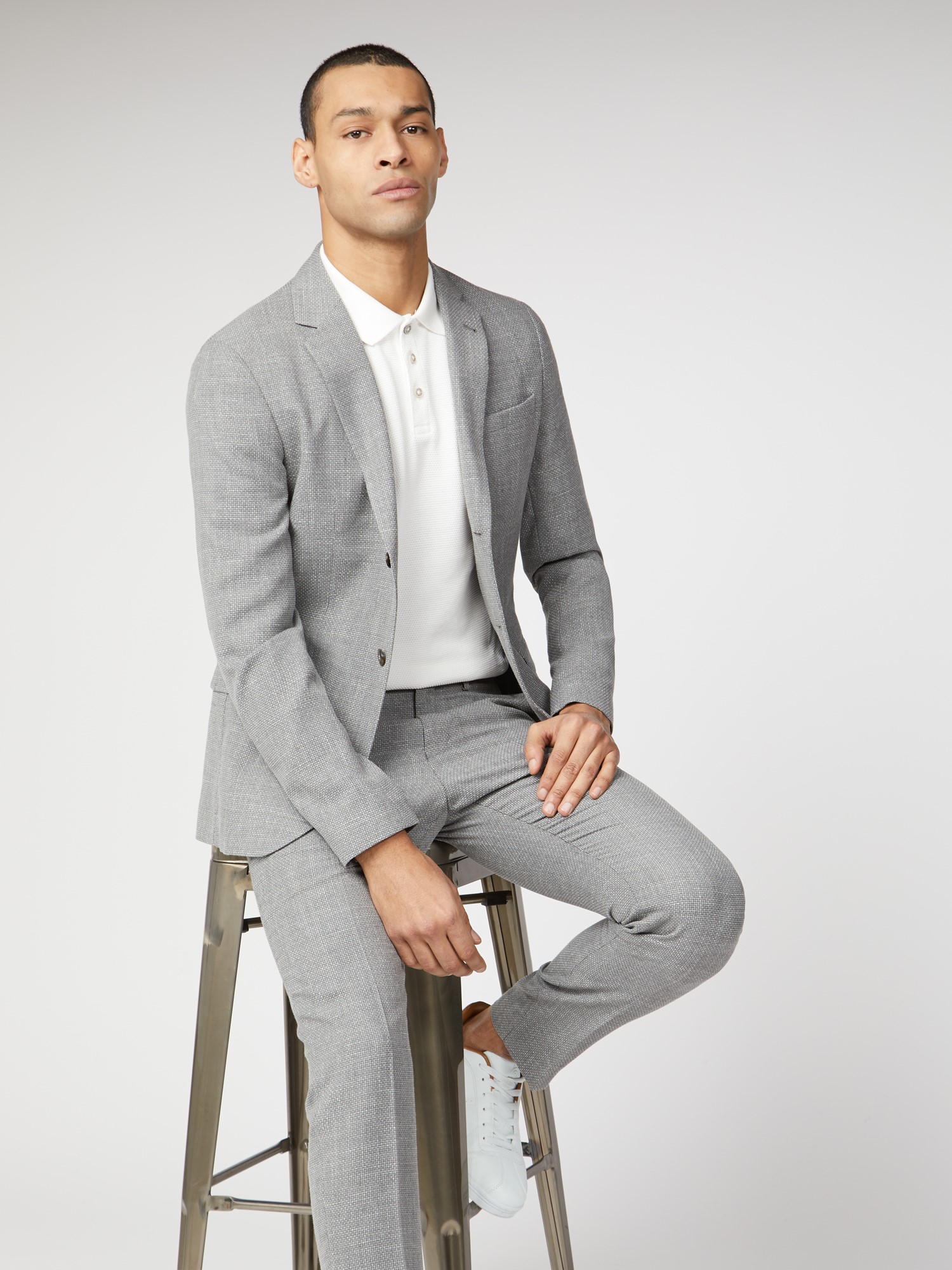 Cool Grey Broken Structure Camden Fit Suit