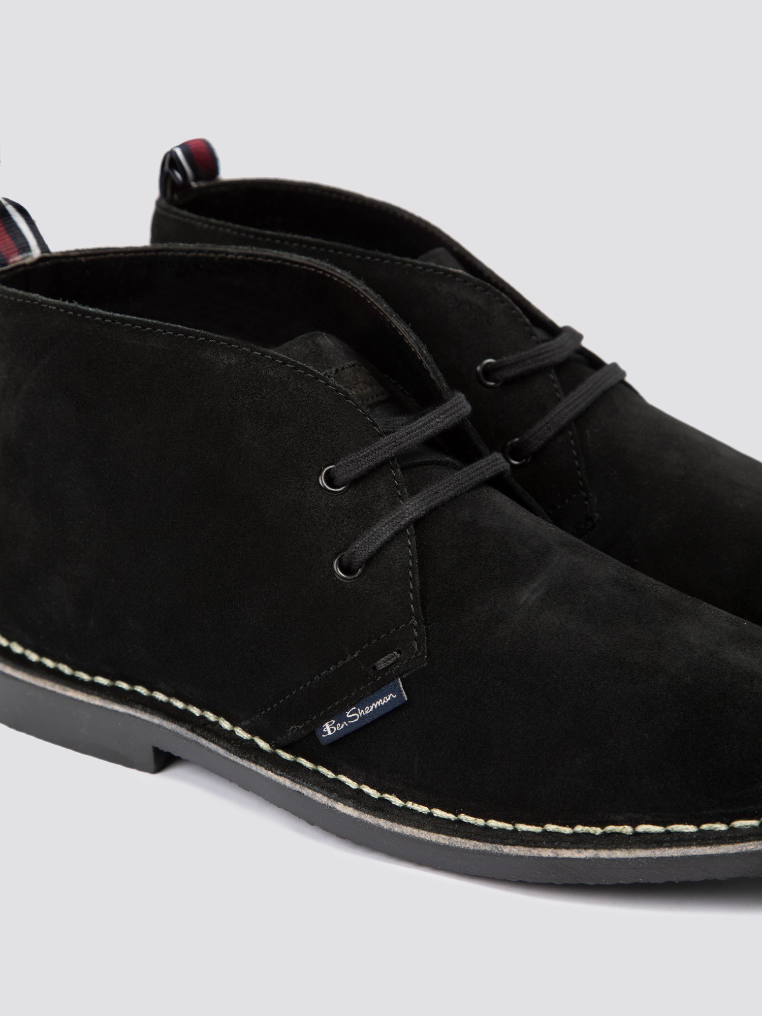 Men s Black Suede Desert Boots Ben Sherman Est 1963