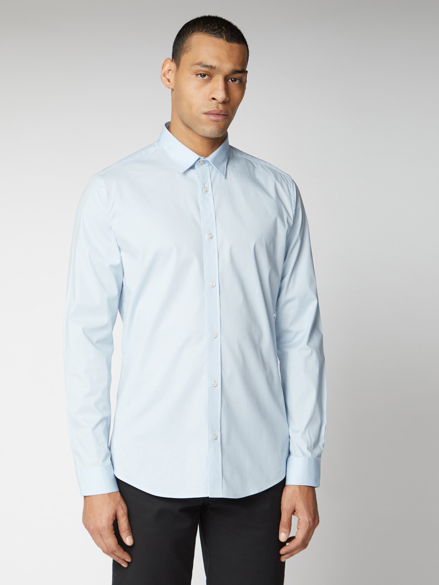 Stretch Poplin Shirt - Sky