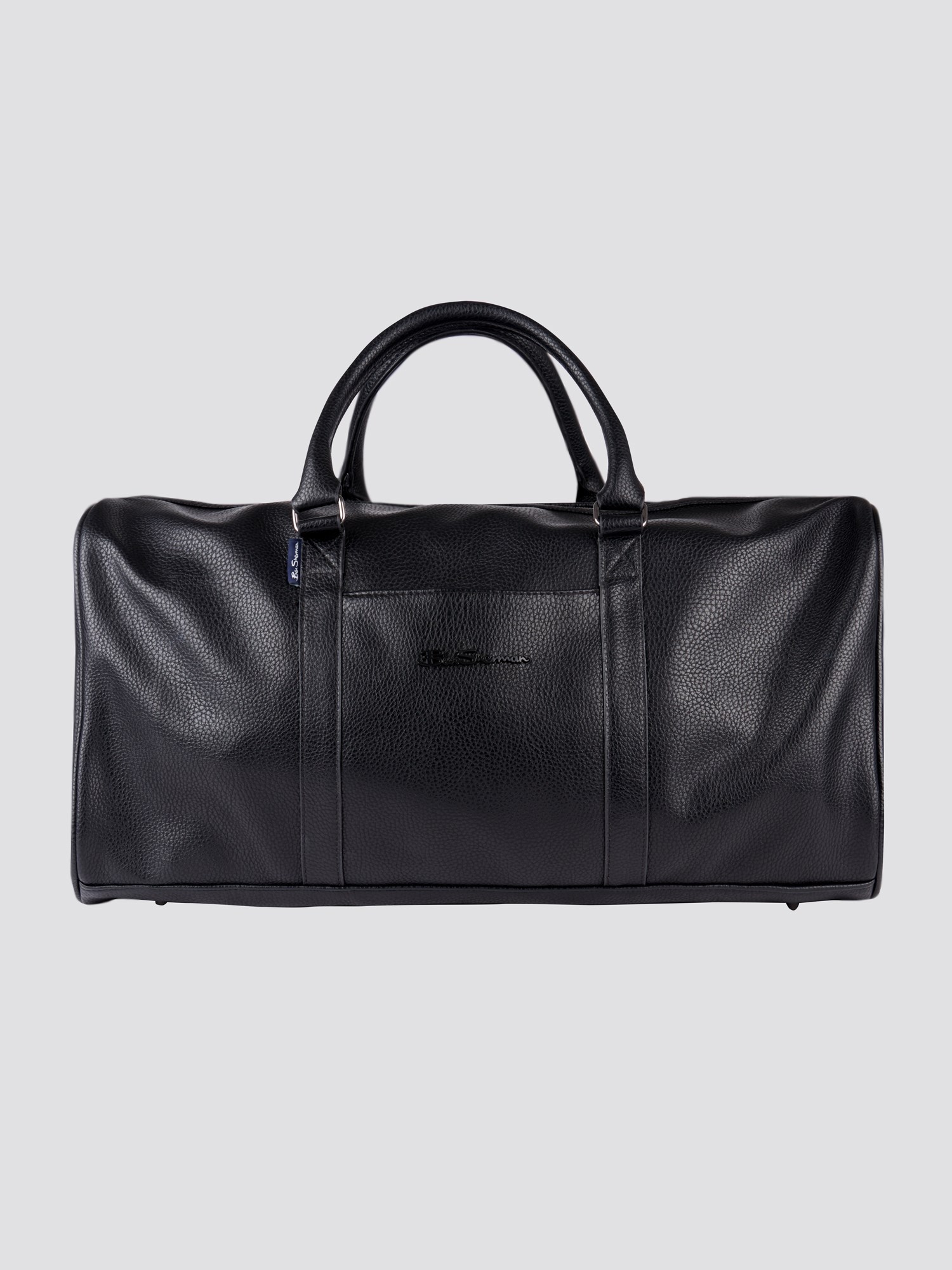 Mens black leather holdall bag best sale