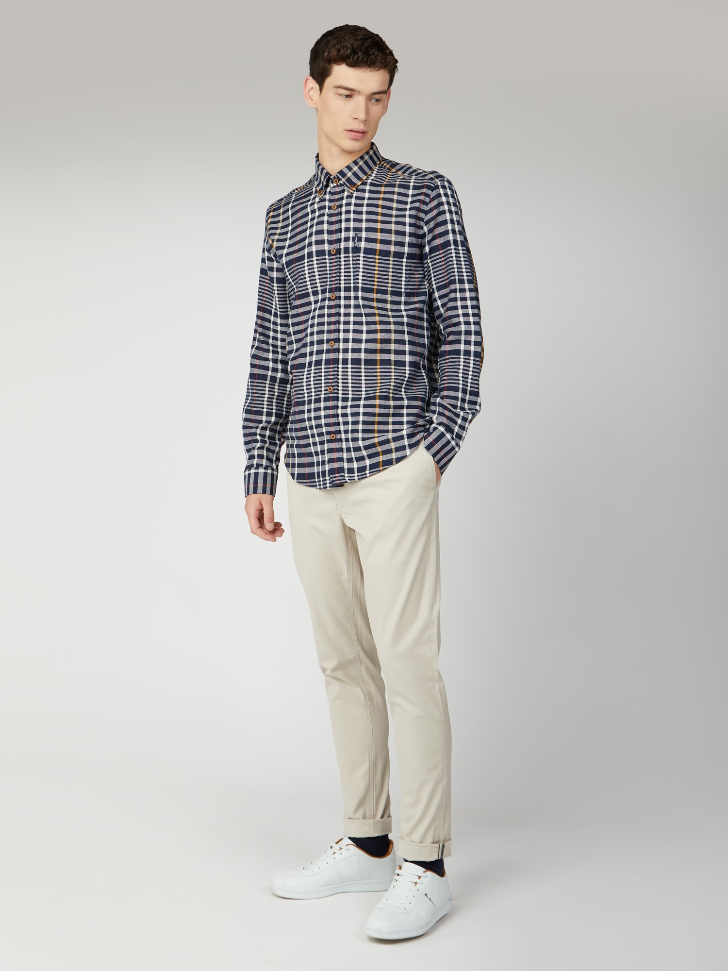 Oversized Stripe Check Shirt