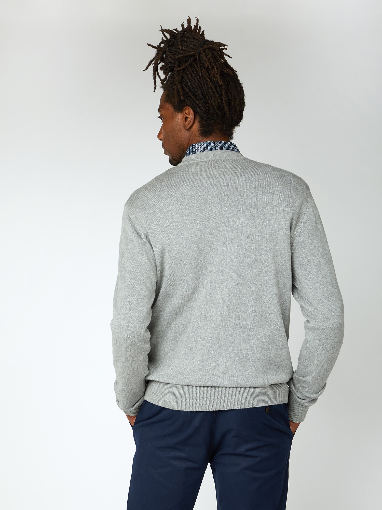 Textured Front Crew Neck Jumper