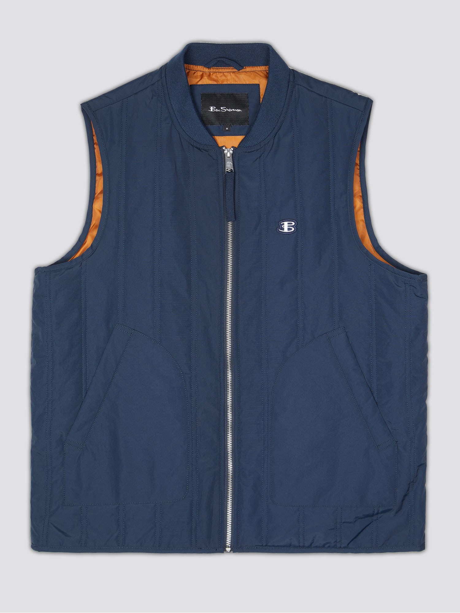 Ben Sherman Navy Blue Quilted Gilet