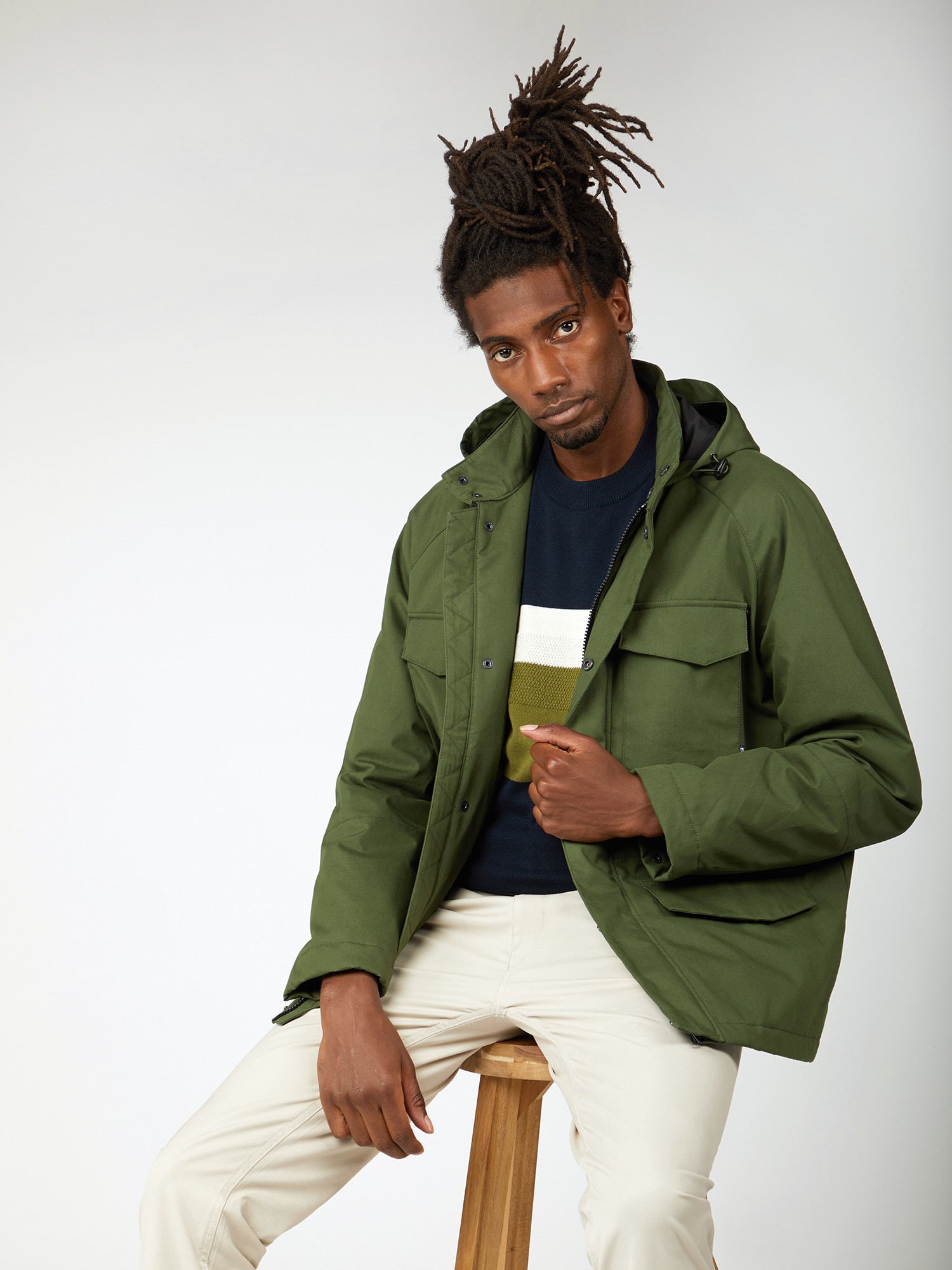 Khaki Green Four Pocket Utility Jacket Ben Sherman Est 1963