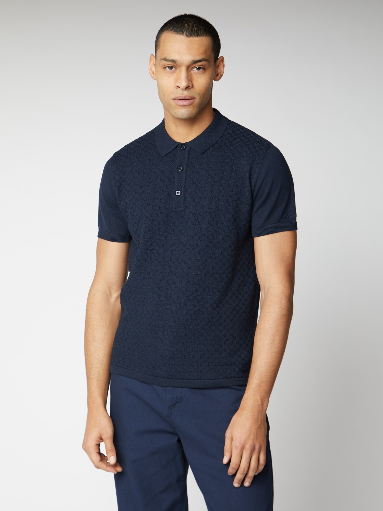 Textured Knitted Polo