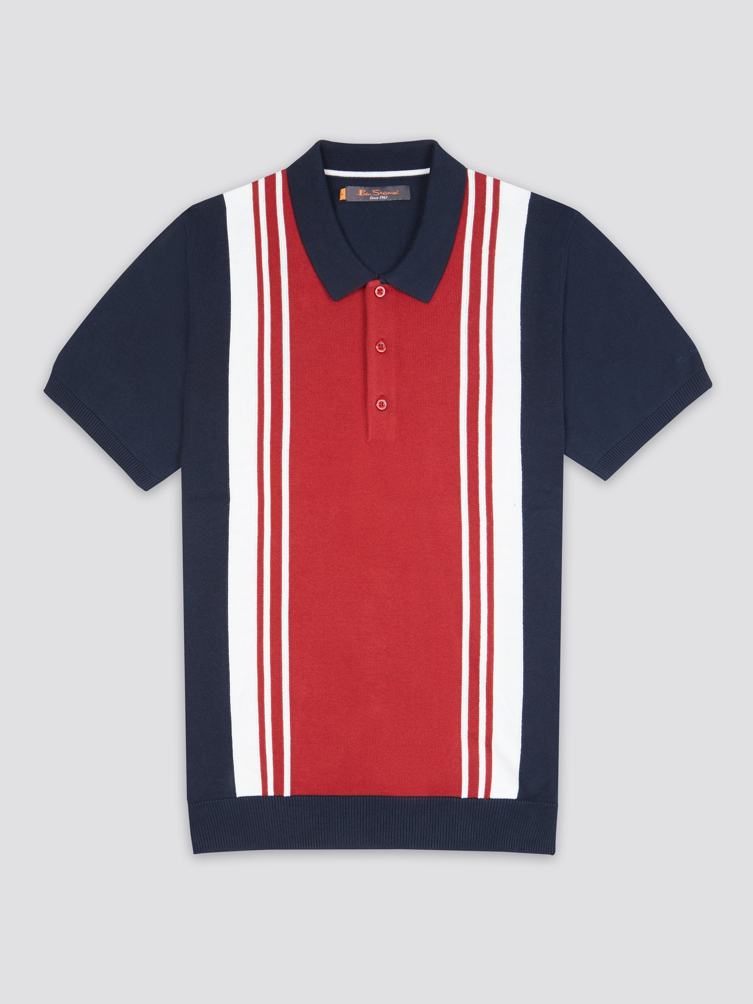 Stripe Front Knitted Polo - Ben Sherman UK