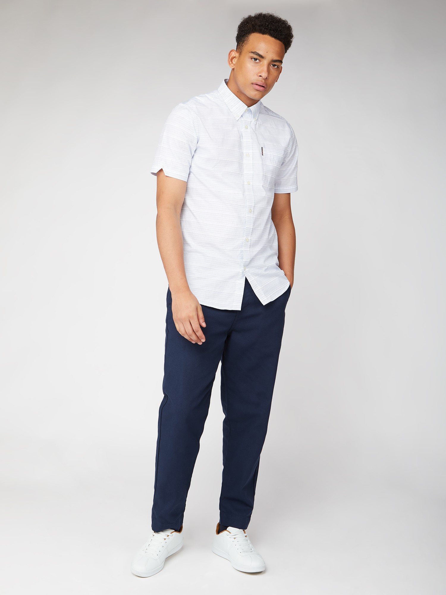 Ben Sherman Short Sleeve Jacquard Dot Shirt