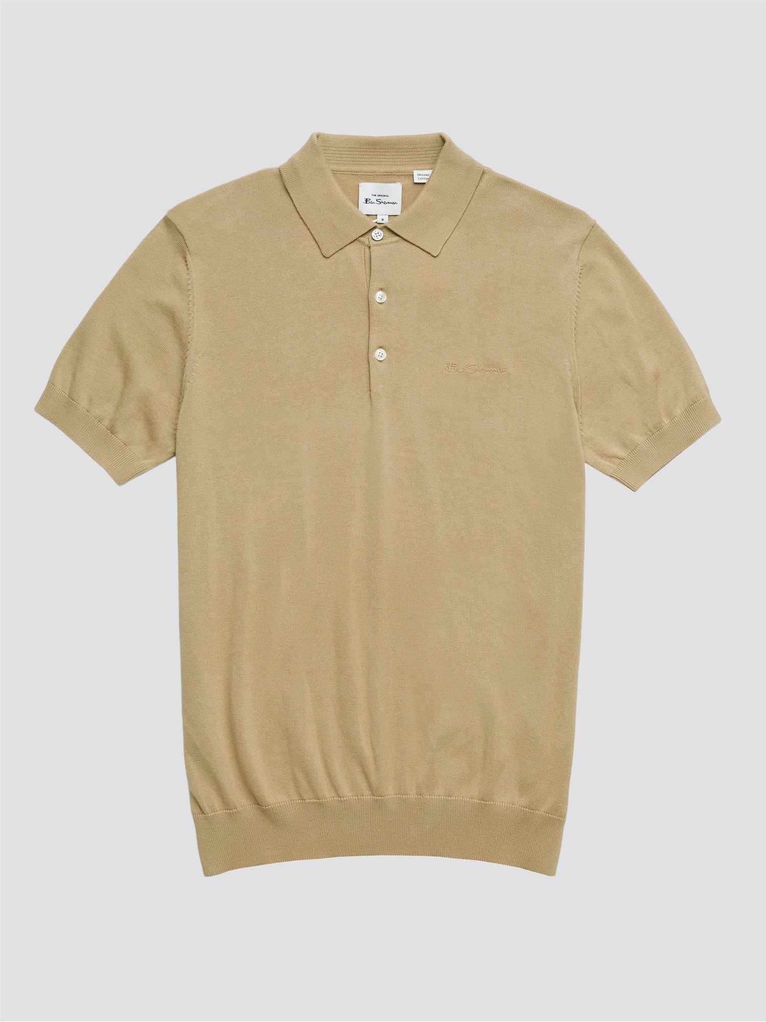 Signature Knitted Polo Shirt - Sand