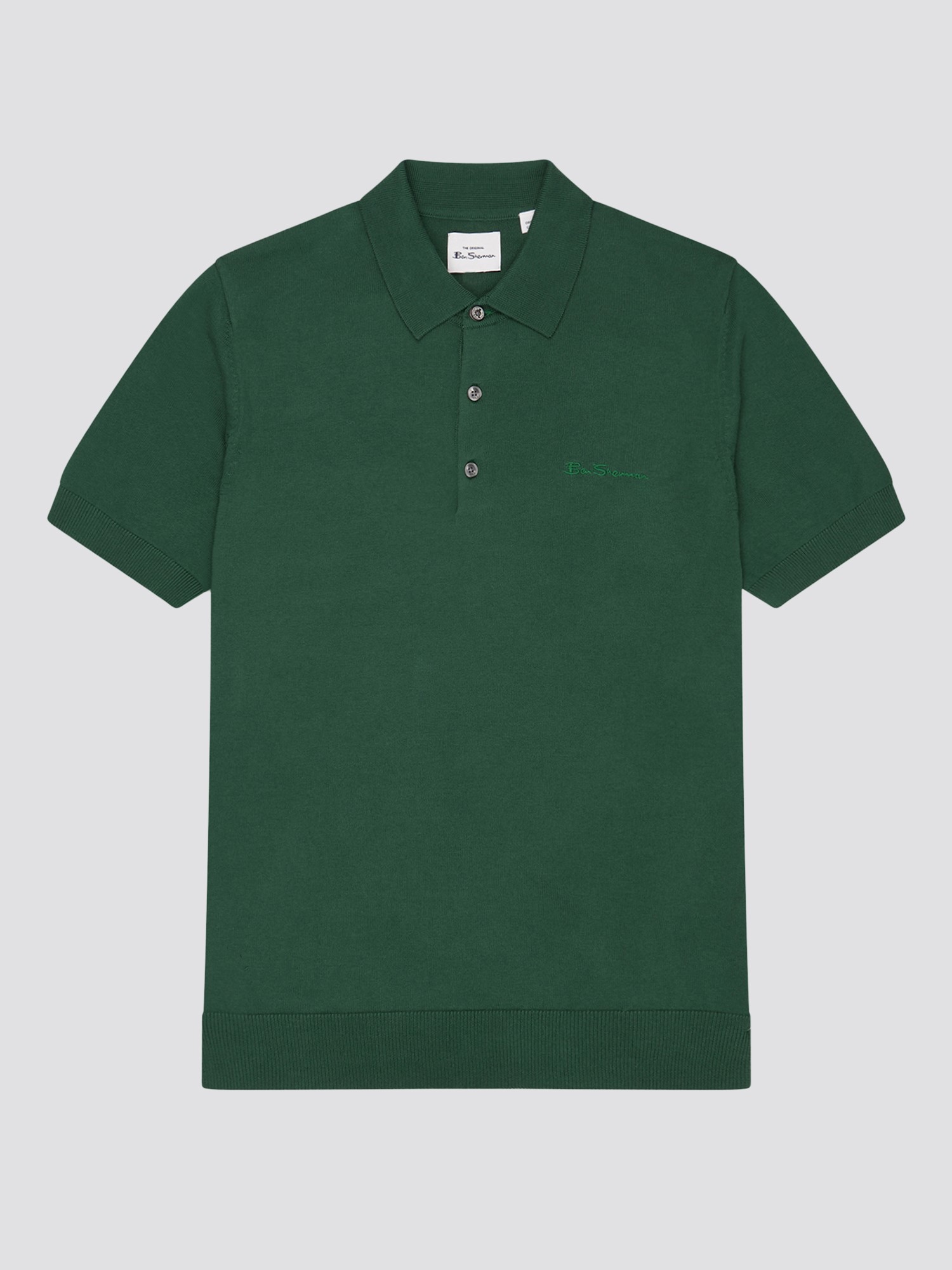 Signature Knitted Polo Shirt - Trekking Green