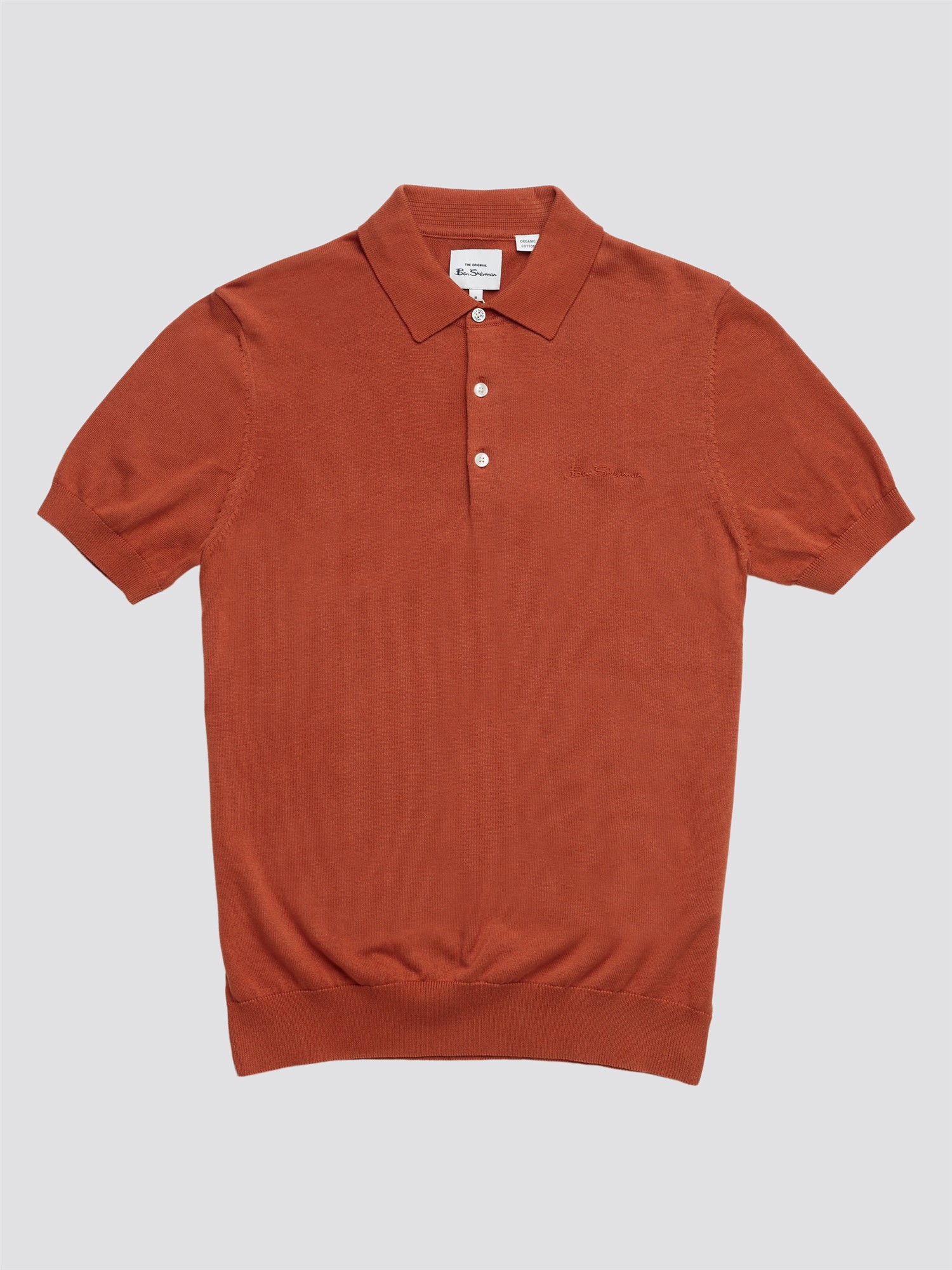 Signature Knitted Polo Shirt - Light Brick