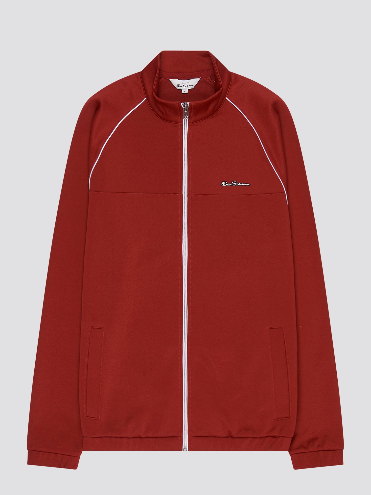 Men's Tricot Zip Through Jacket - Red | Ben Sherman
