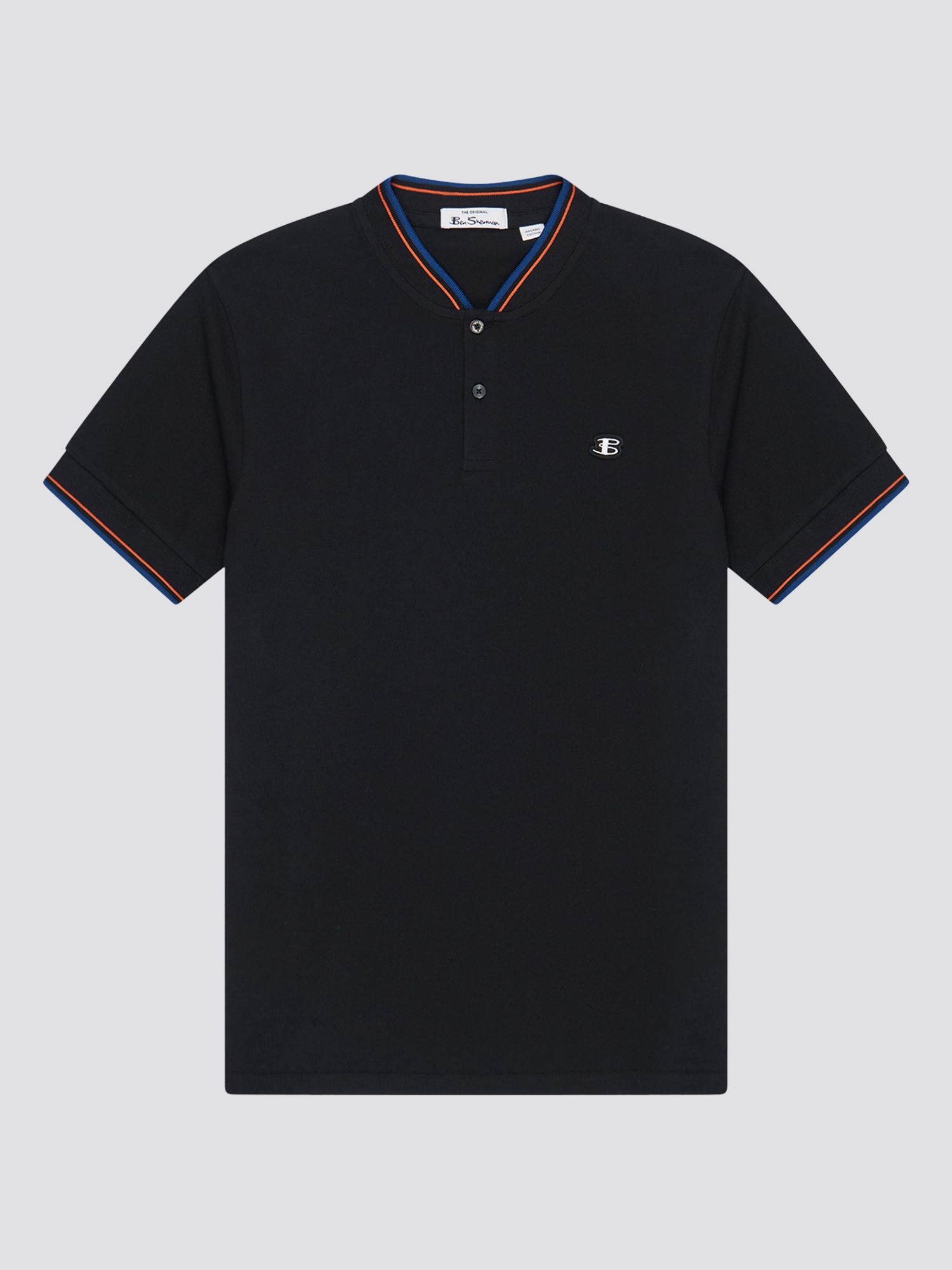 Black Baseball Collar Polo Shirt