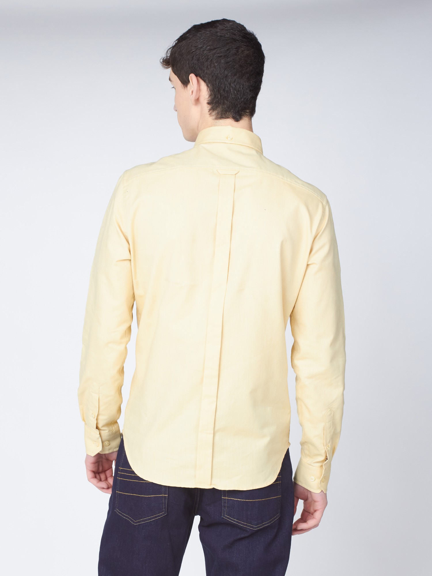 Organic Oxford Long Sleeve Shirt - Pale Yellow