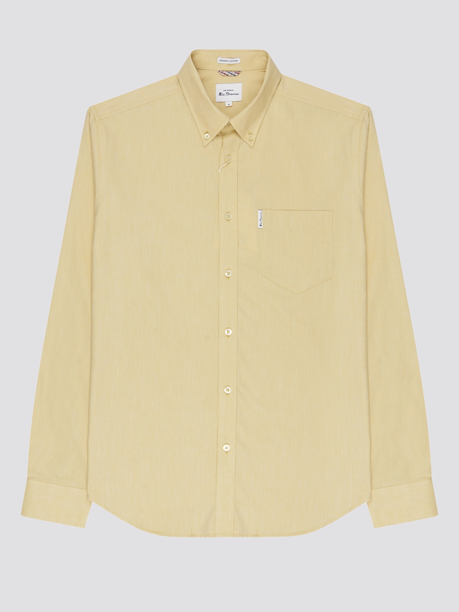 Men s Organic Cotton Oxford Shirt Pale Yellow Ben Sherman