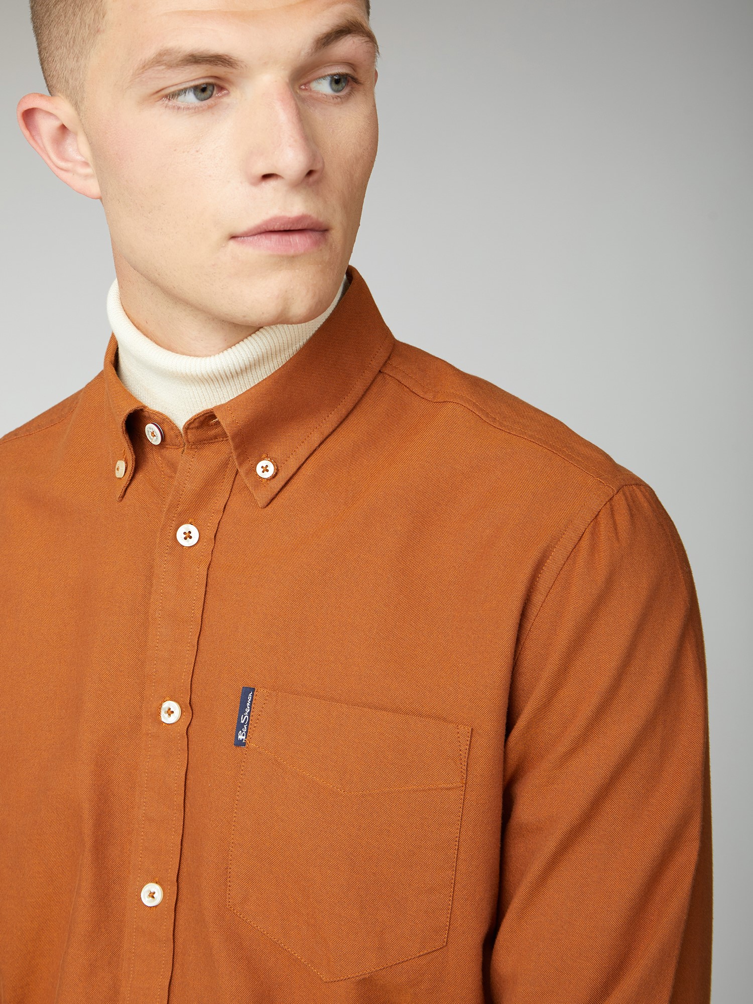 Organic Oxford Long Sleeve Shirt - Gold Metal