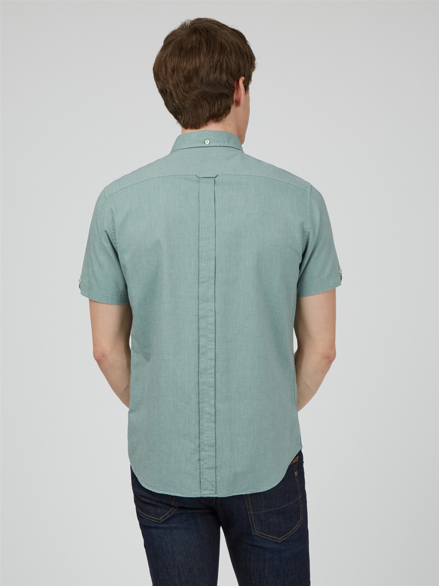 Organic Cotton Short Sleeve Oxford Shirt - Jade