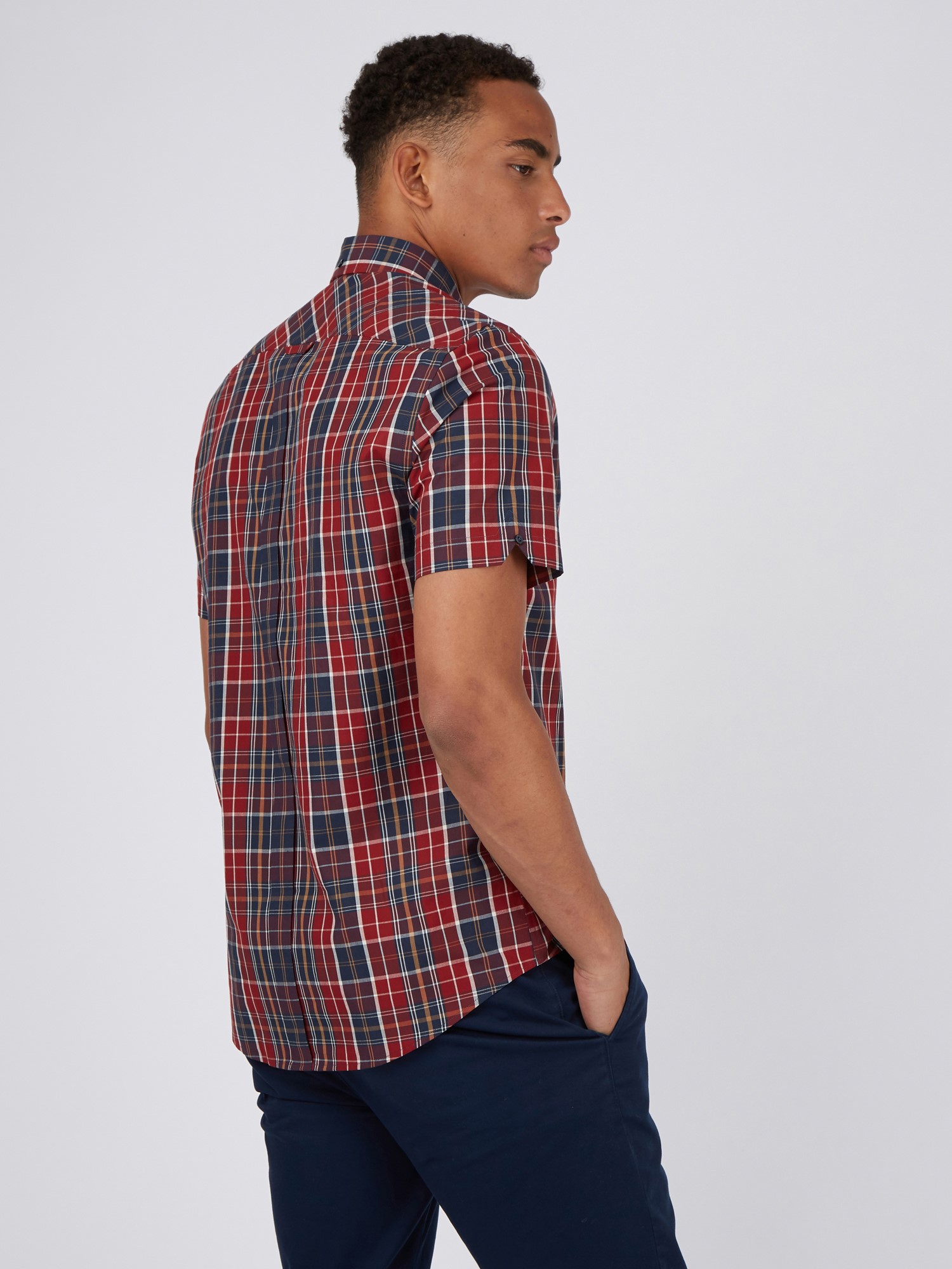 Red Tartan Checked Short Sleeved Shirt