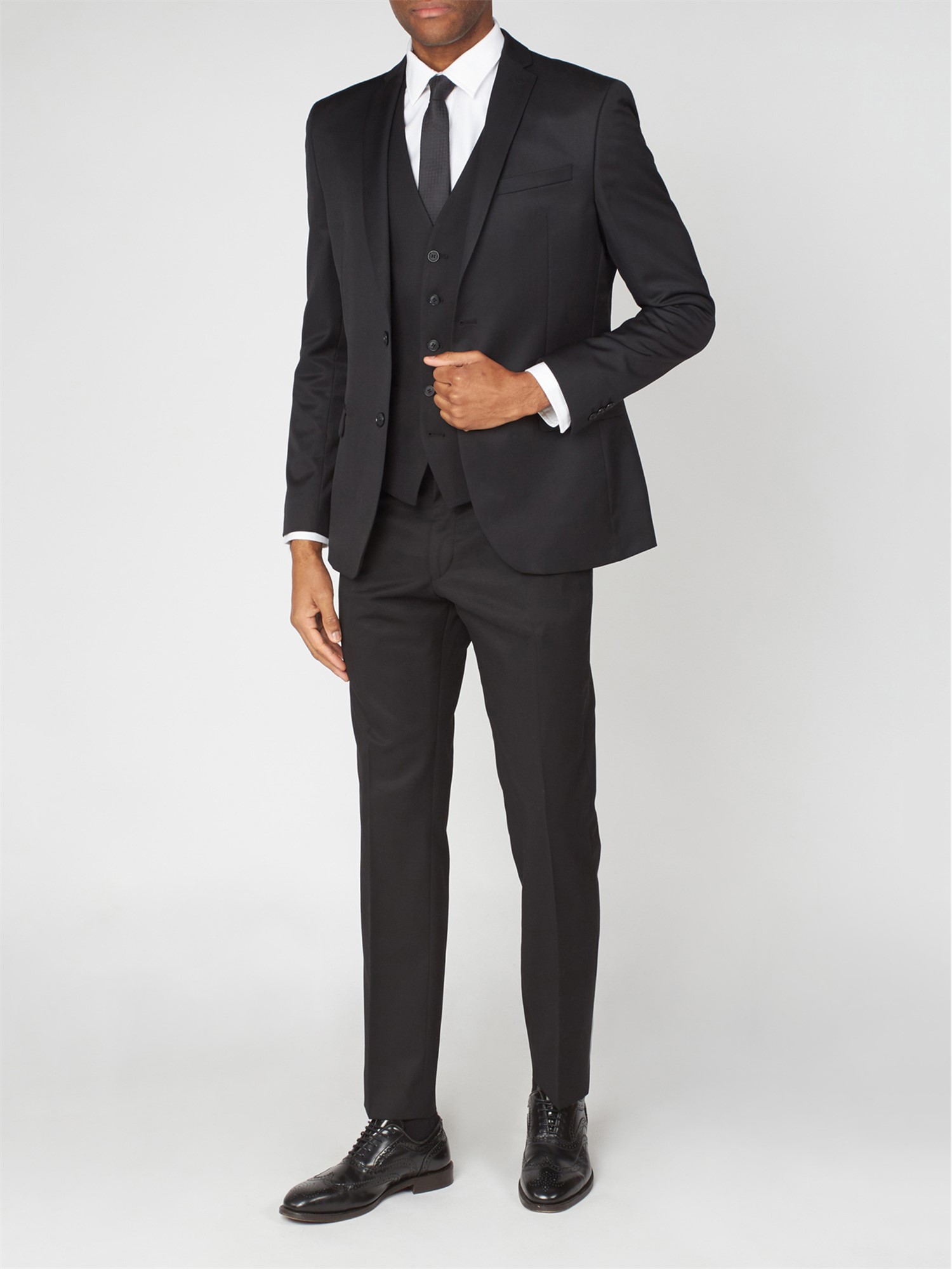 Black Twill Three Piece Suit