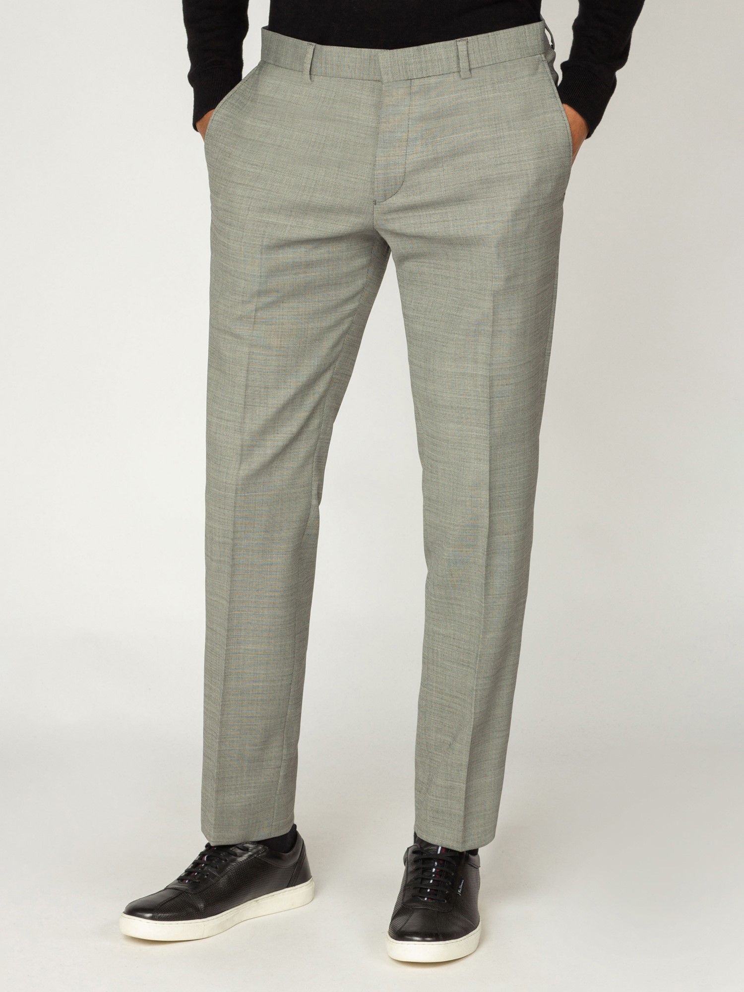 Light Grey Pick & Pick Three Piece Suit - Ben Sherman UK