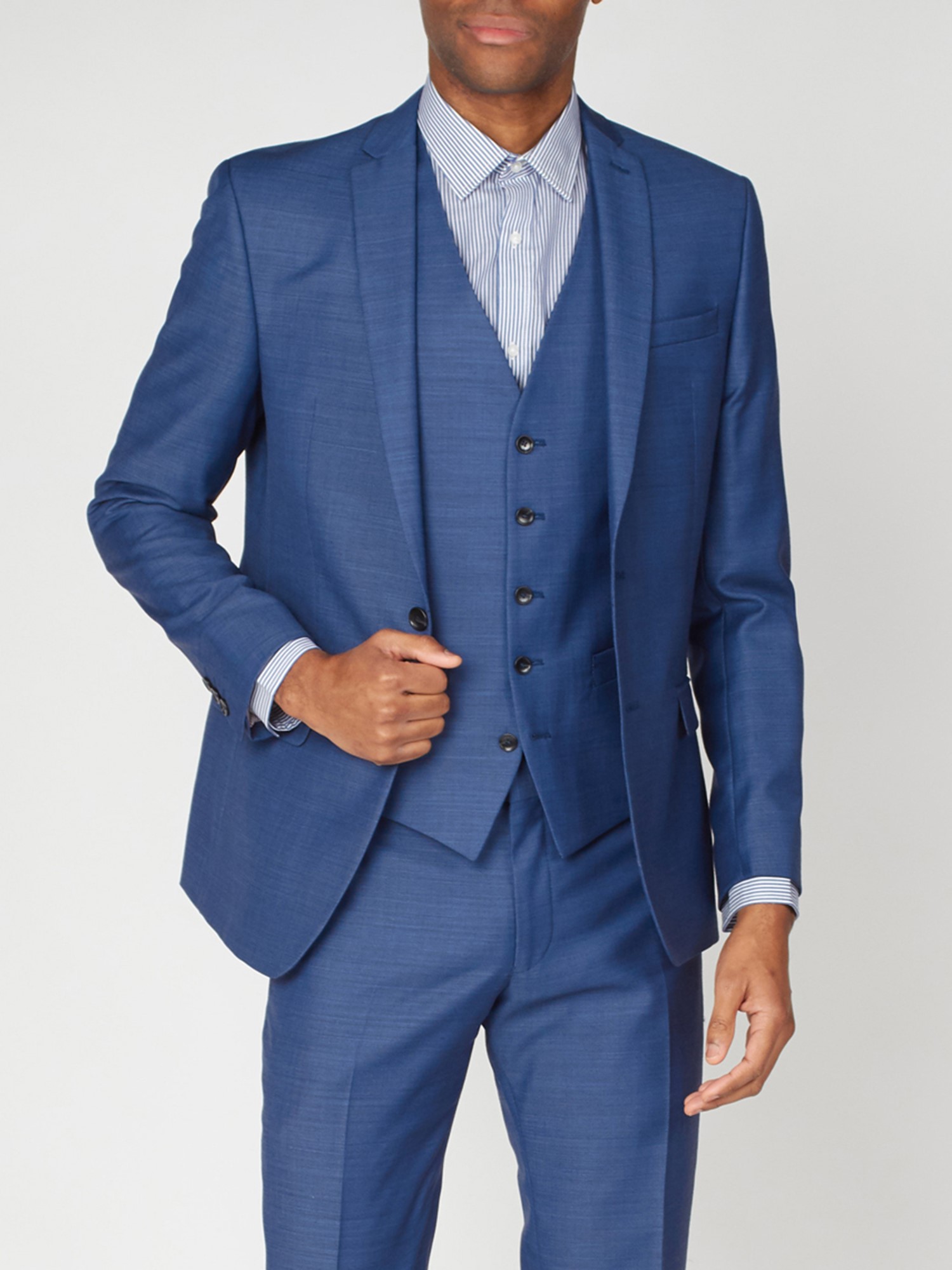 Blue Two Tone Three Piece Suit