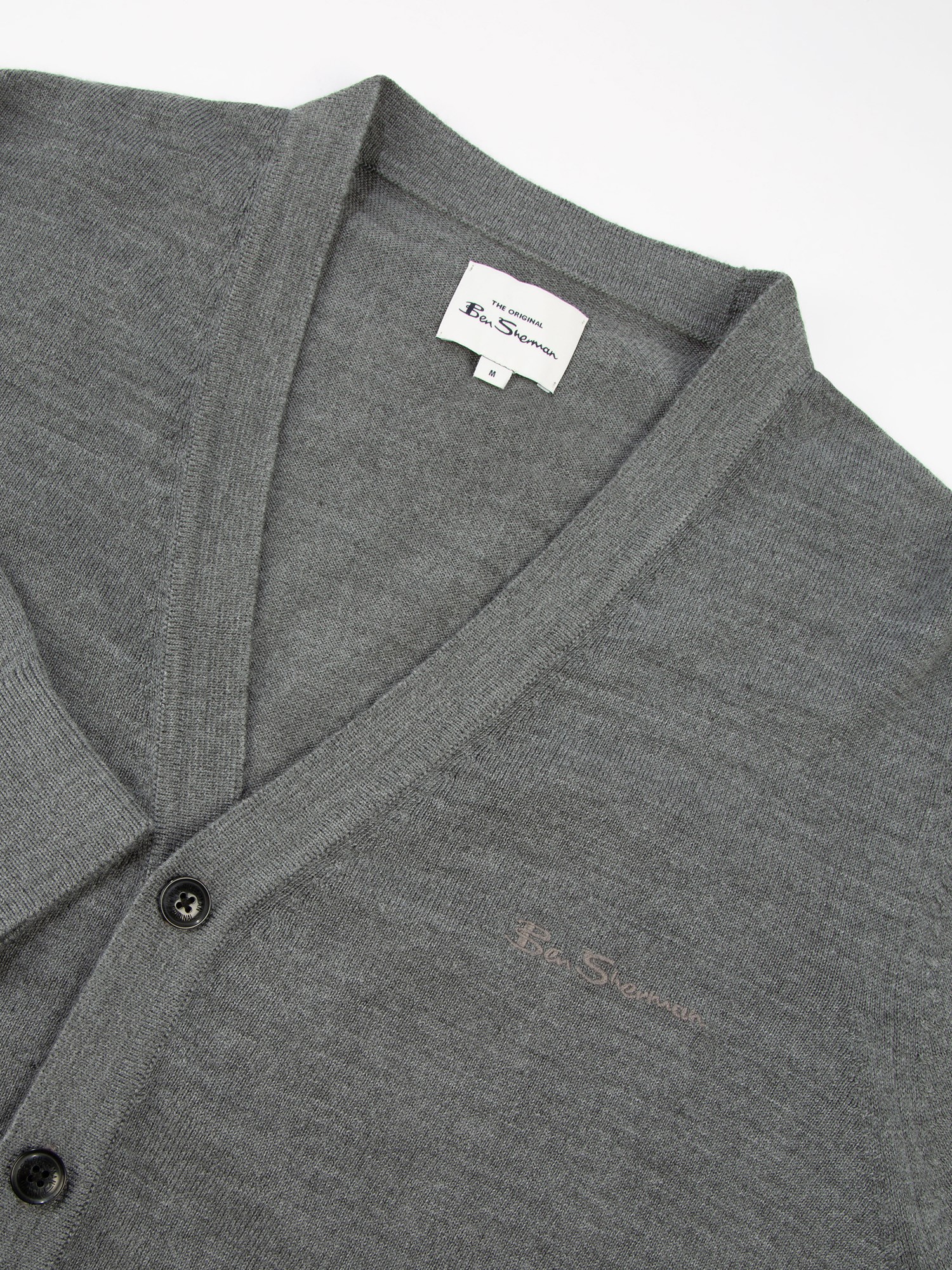 Signature Merino Wool Cardigan - Steel