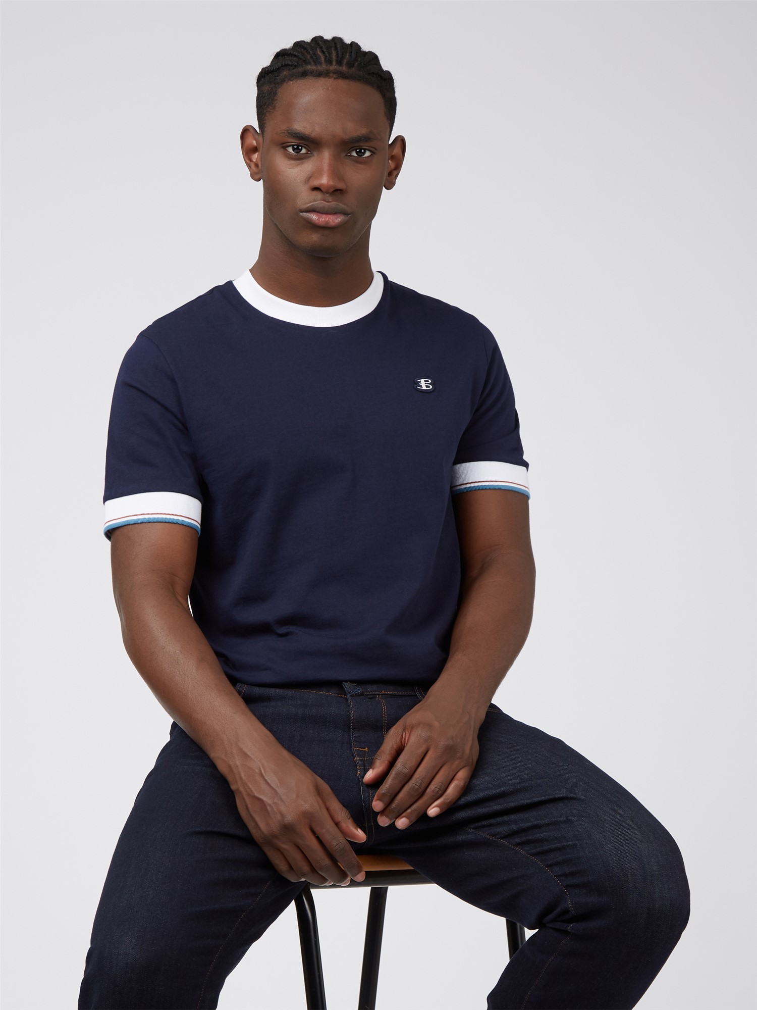 Ringer T-Shirt - Marine - Ben Sherman UK