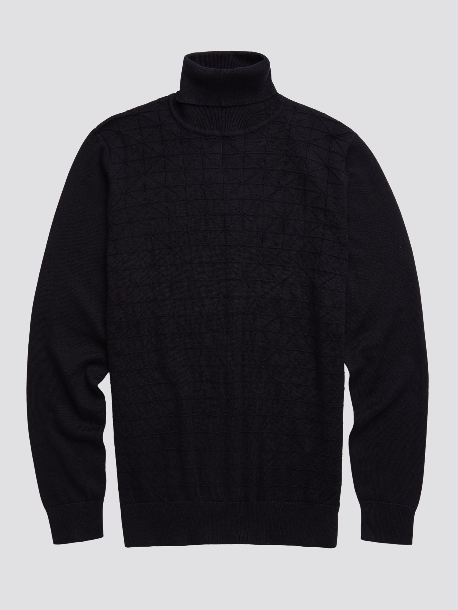 Quarter Zip Black Wool Jumper Mens Men