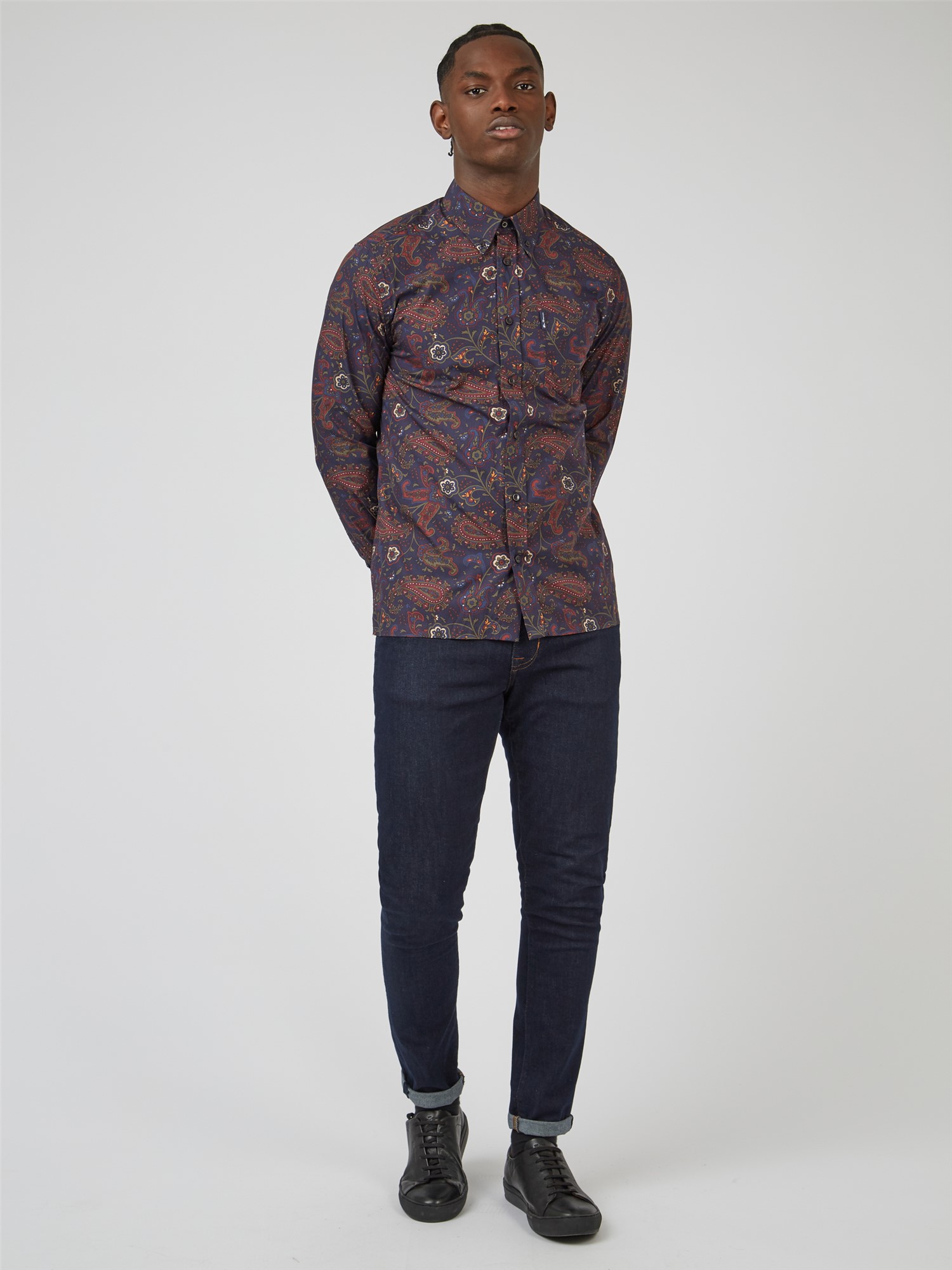 Eastern Paisley Shirt - Marine - Ben Sherman UK