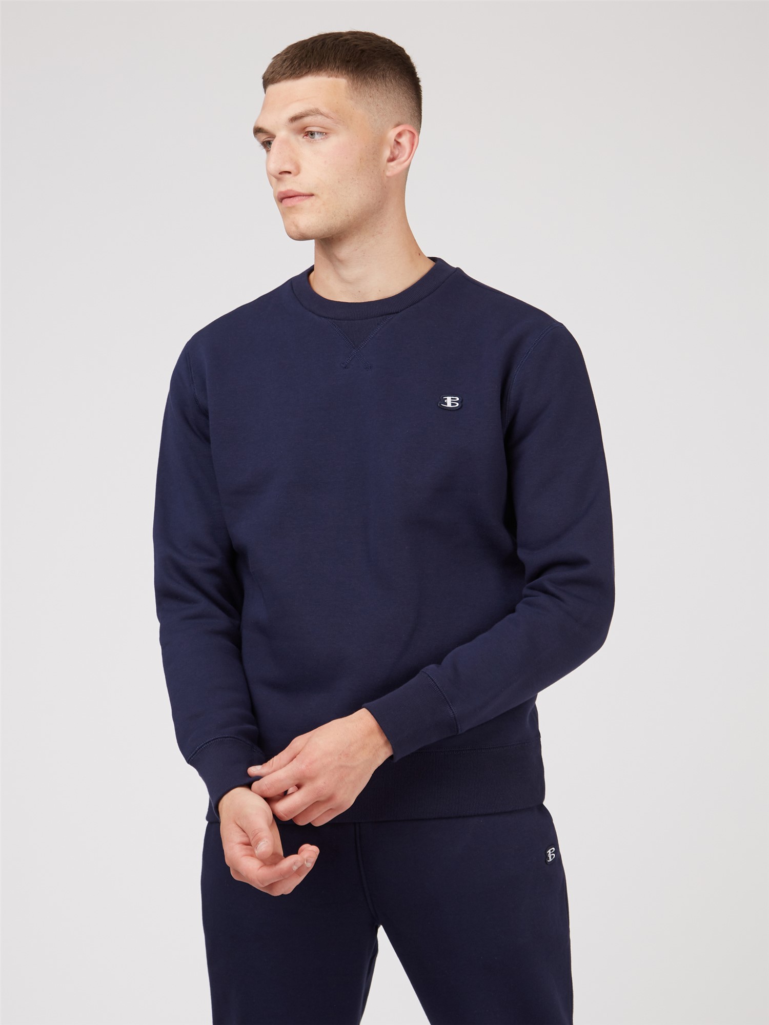 B Logo Crew Neck Sweatshirt - Marine