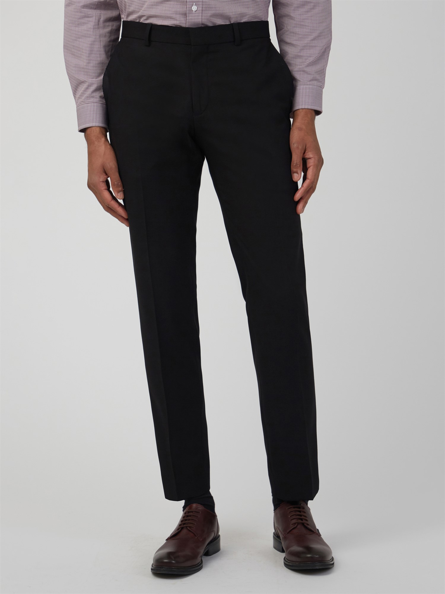 Black Semi Plain Soho Fit Trousers - Ben Sherman UK