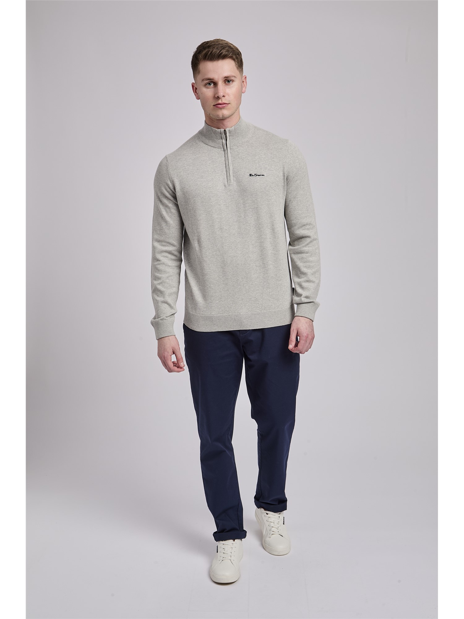 Quarter Zip Funnel-Neck Jumper